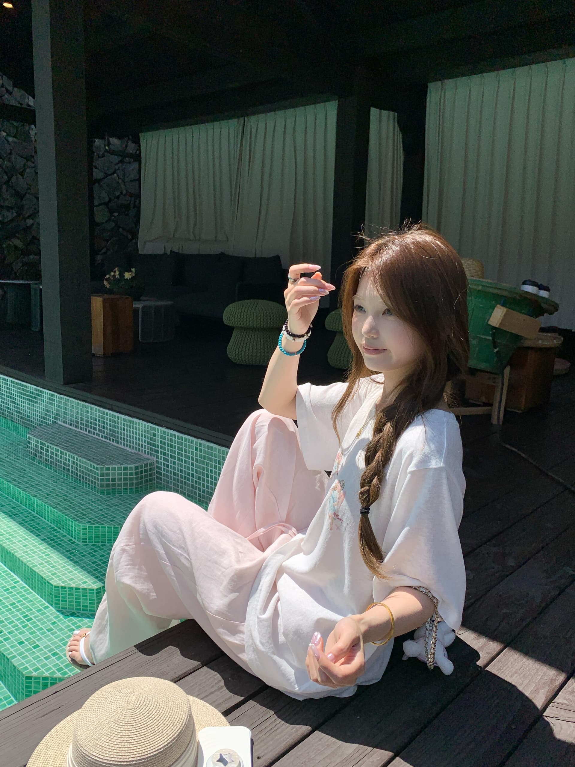여름 천사 프린트 화이트 눈꽃 면 반팔 티셔츠 여성 얇은 스타일 마이크로 ~을 통해 루즈핏 느긋한 바람 맨위 디자인 센스 이미지 4