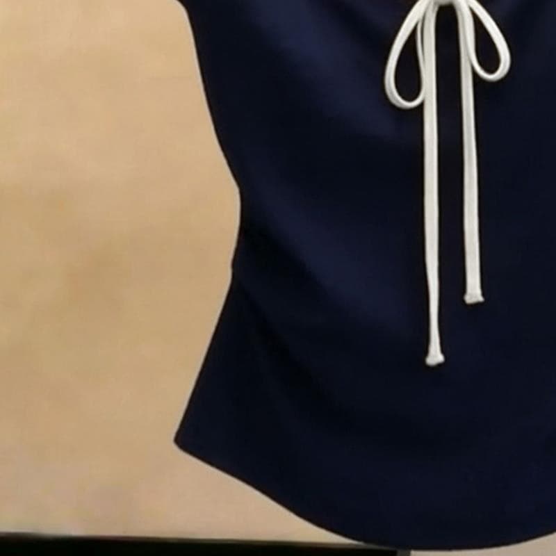 아메리칸 나비 넥타이 반팔 티셔츠 여성 배색 광장 칼라 작은 대중 디자인 센스 품격 다용도 연령 감소 맨위 트렌디 이미지 5