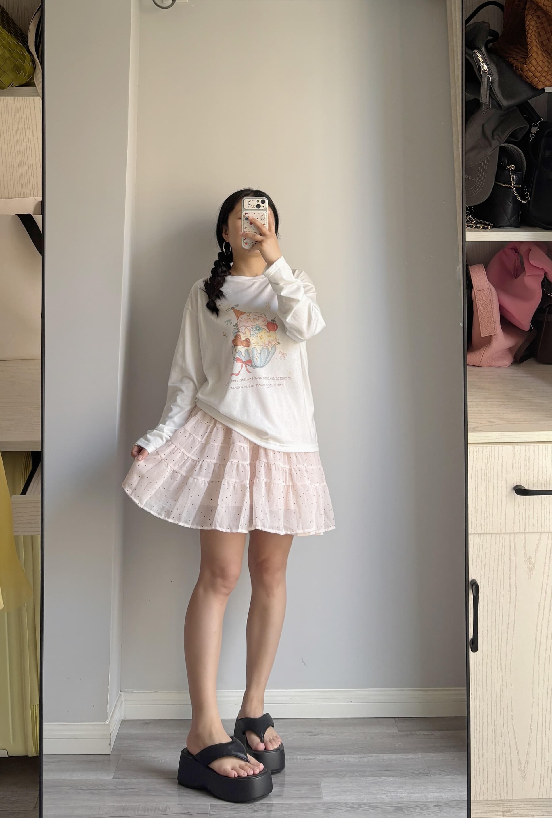 한 부서 만화 아이스크림 자외선 차단 블라우스 긴팔 티셔츠 여성 여름 새로운 캐주얼 다용도 루즈핏 맨위 상세 이미지 2