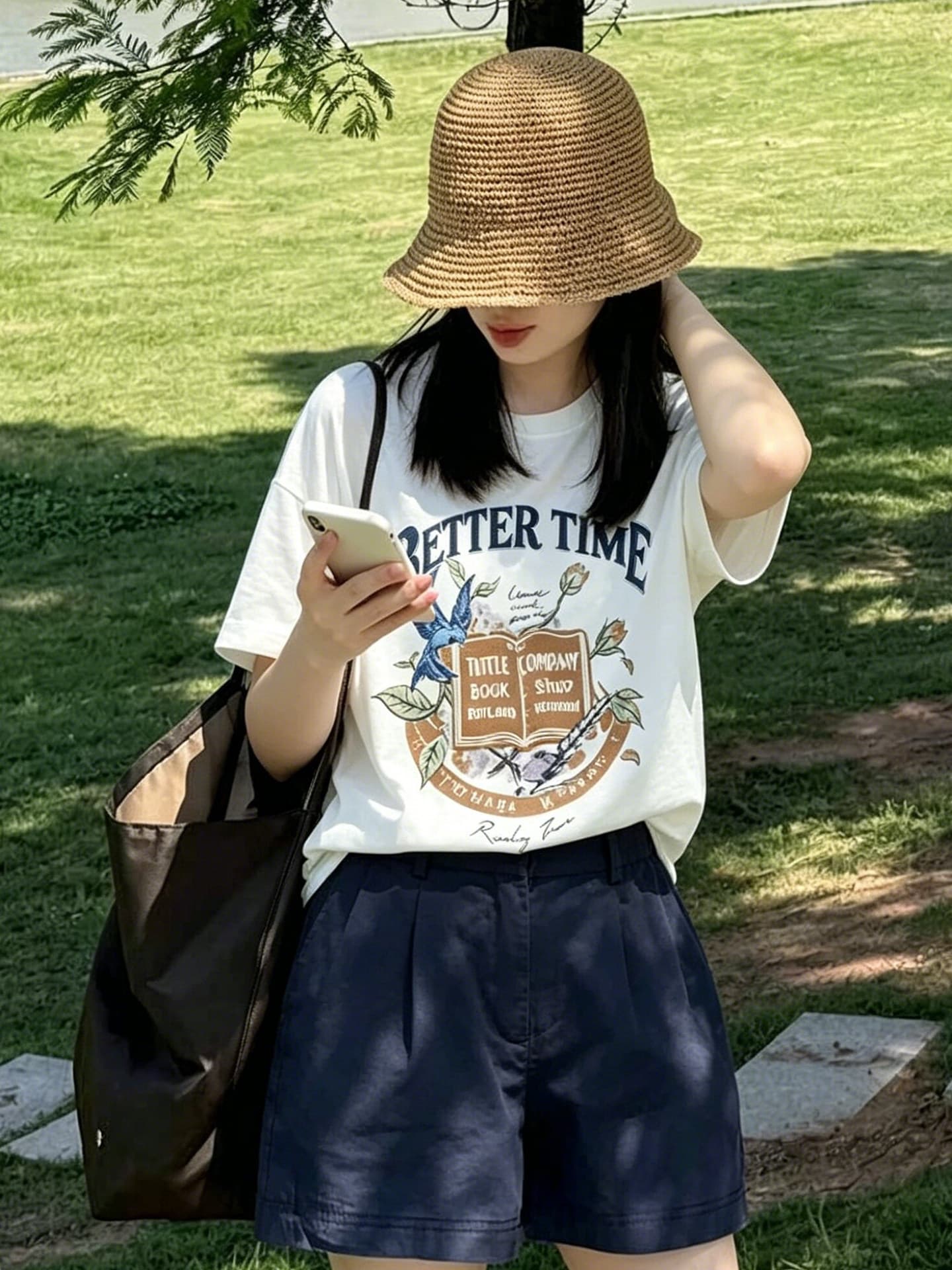 아메리칸 레트로 패턴 알파벳 프린트 반팔 티셔츠 여성 여름 디자인 센스 루즈핏 캐주얼 다용도 맨위 이미지 2