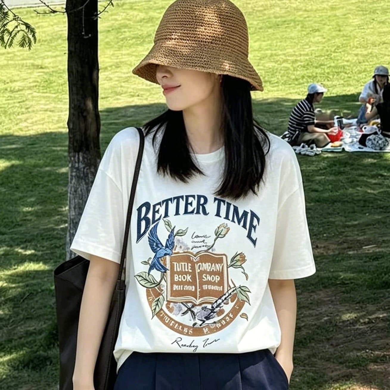 아메리칸 레트로 패턴 알파벳 프린트 반팔 티셔츠 여성 여름 디자인 센스 루즈핏 캐주얼 다용도 맨위 상세 이미지 1