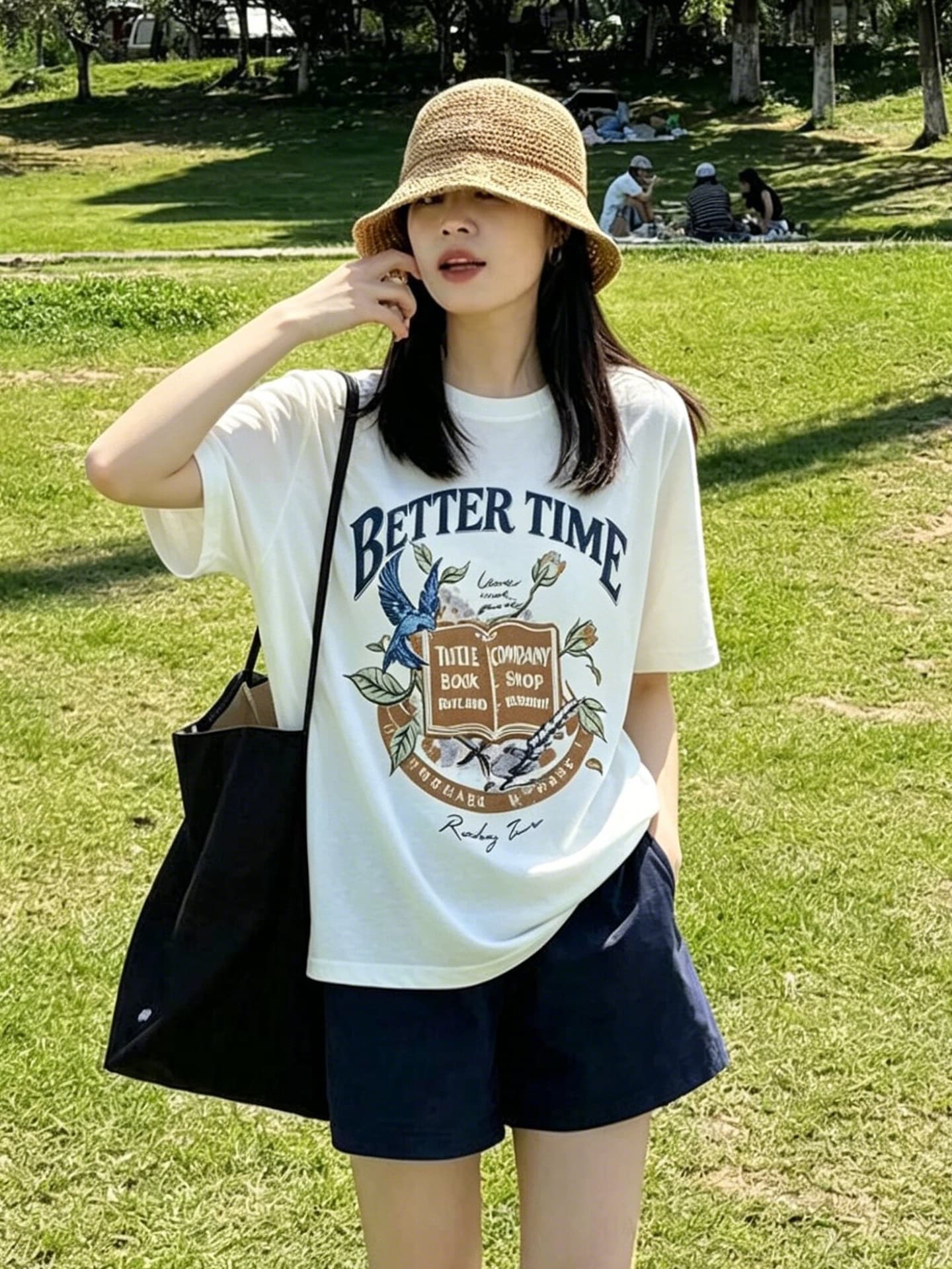 아메리칸 레트로 패턴 알파벳 프린트 반팔 티셔츠 여성 여름 디자인 센스 루즈핏 캐주얼 다용도 맨위 상세 이미지 2