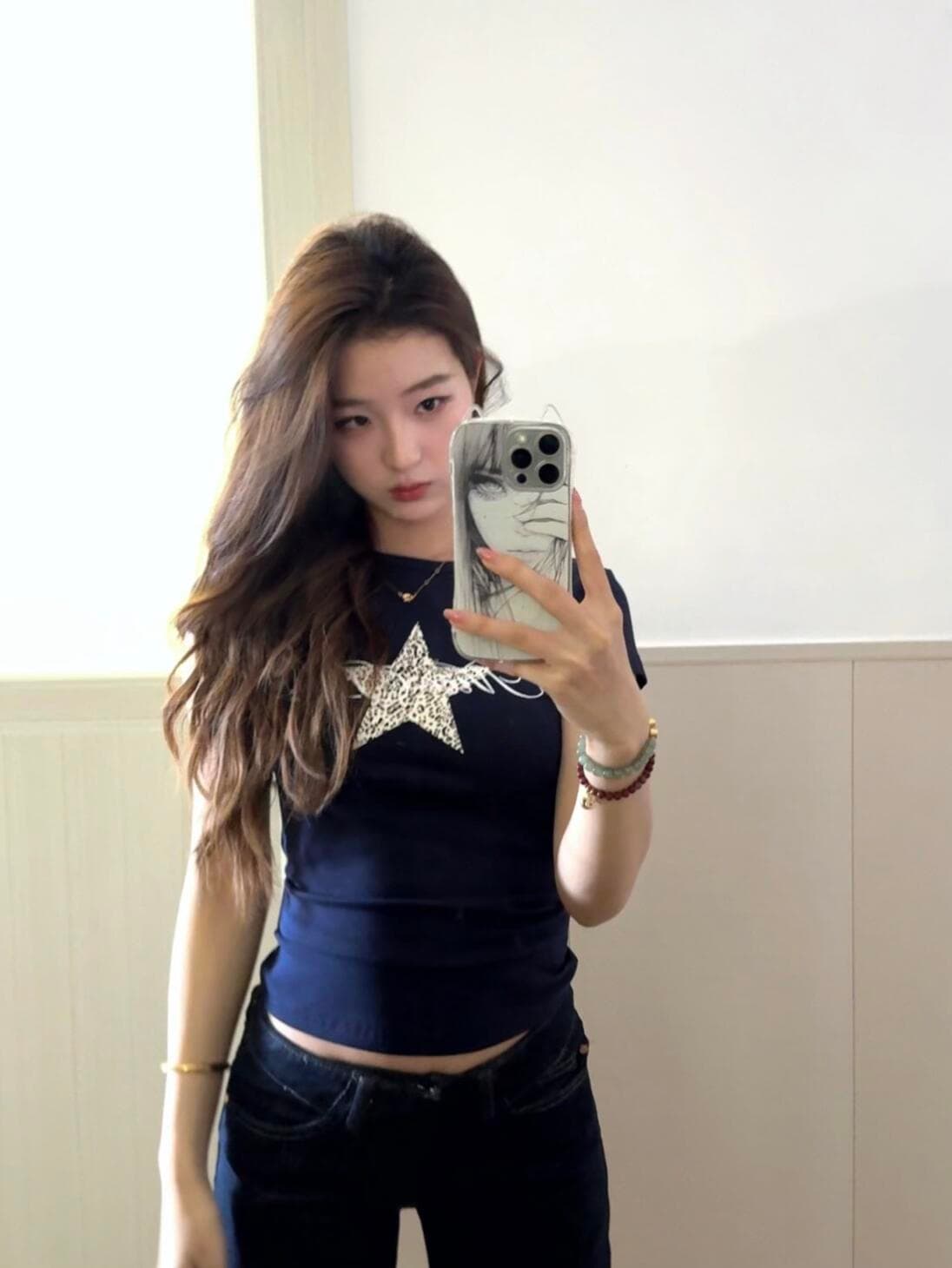 아메리칸 레트로 레오파드 무늬 해군 알파벳 반팔 티셔츠 여성 여름 몸매 가꾸기 슬림해 보이는 다용도 핫걸 캐주얼 맨위 상세 이미지 3