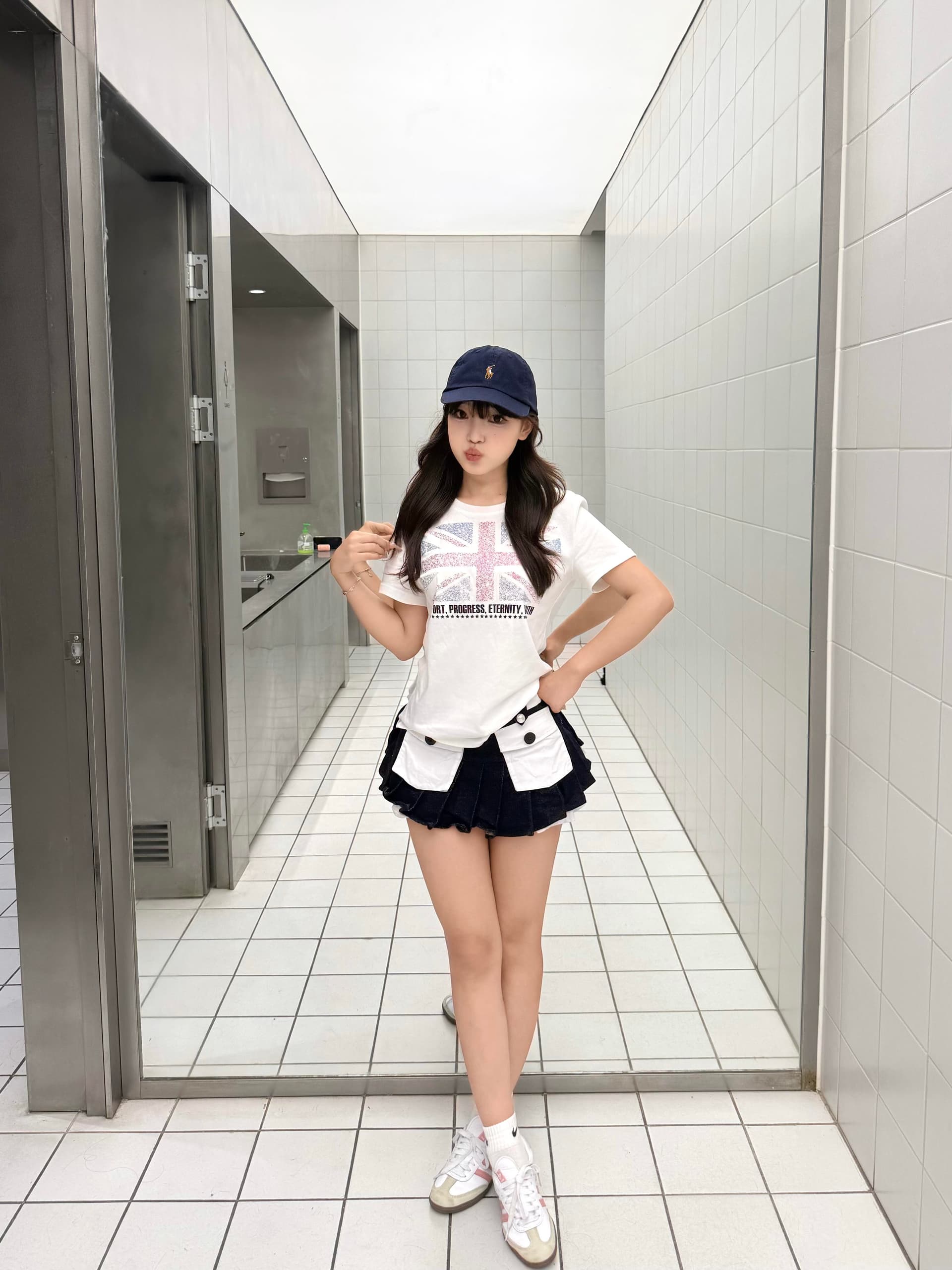 아메리칸 거리 무거운 티셔츠 여성 여름 라이스 국기 프린트 핫걸 라운드 넥 반팔 커플 시각 부서 맨위 이미지 2