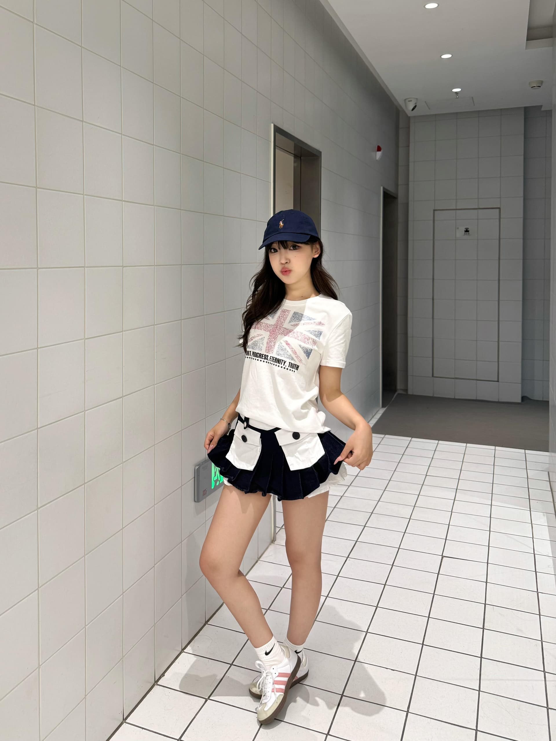 아메리칸 거리 무거운 티셔츠 여성 여름 라이스 국기 프린트 핫걸 라운드 넥 반팔 커플 시각 부서 맨위 상세 이미지 5
