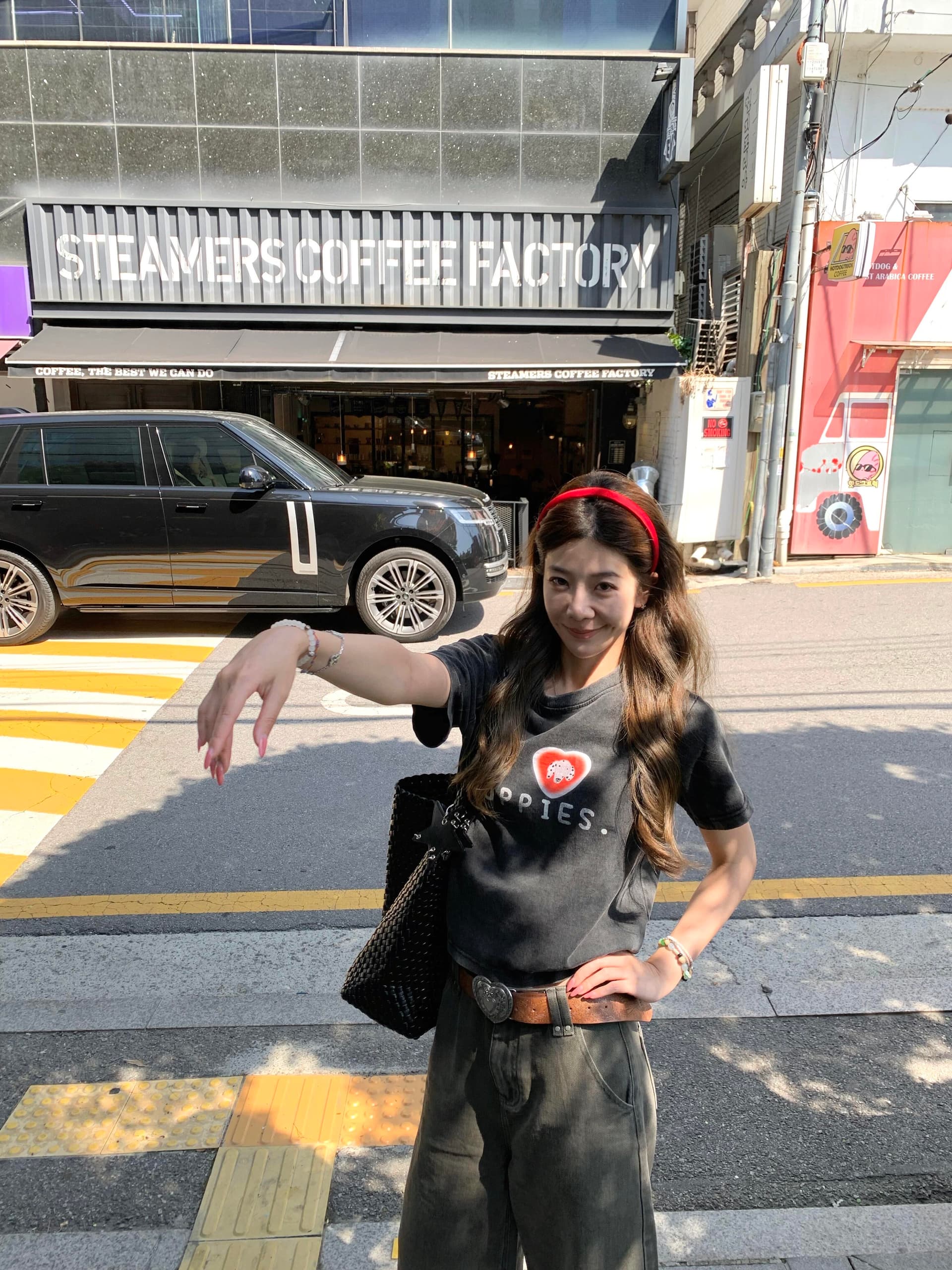 아메리칸 레트로 개 하트 슬로건 프린트 워싱 몸매 가꾸기 슬림해 보이는 순면 긍정적 인 어깨 쇼트 스타일 반팔 티셔츠 여성 여름 이미지 4