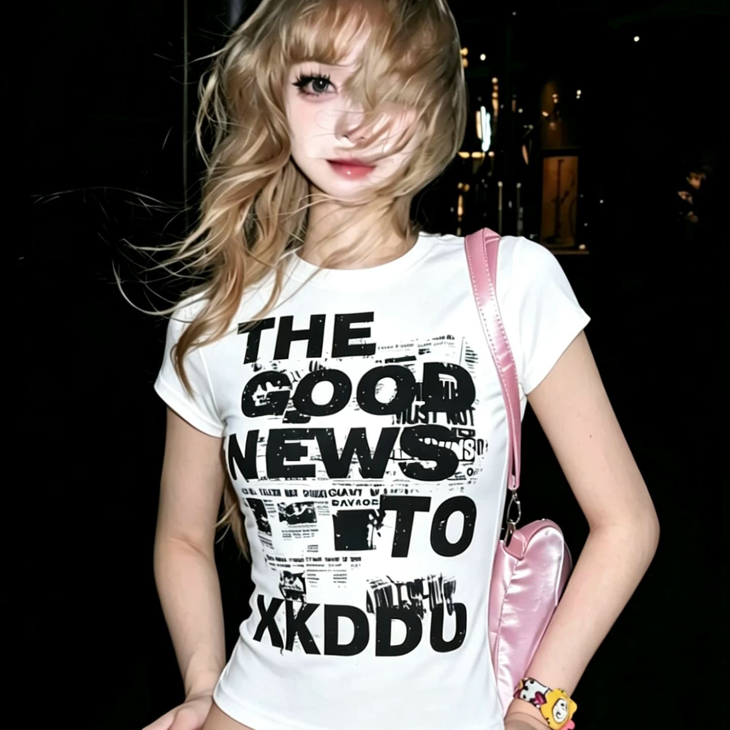 아메리칸 레트로 알파벳 프린트 긍정적 인 어깨 반팔 티셔츠 여성 여름 착용 가져 가라. 몸매 가꾸기 슬림해 보이는 쇼트 스타일 y2k 핫걸 맨위