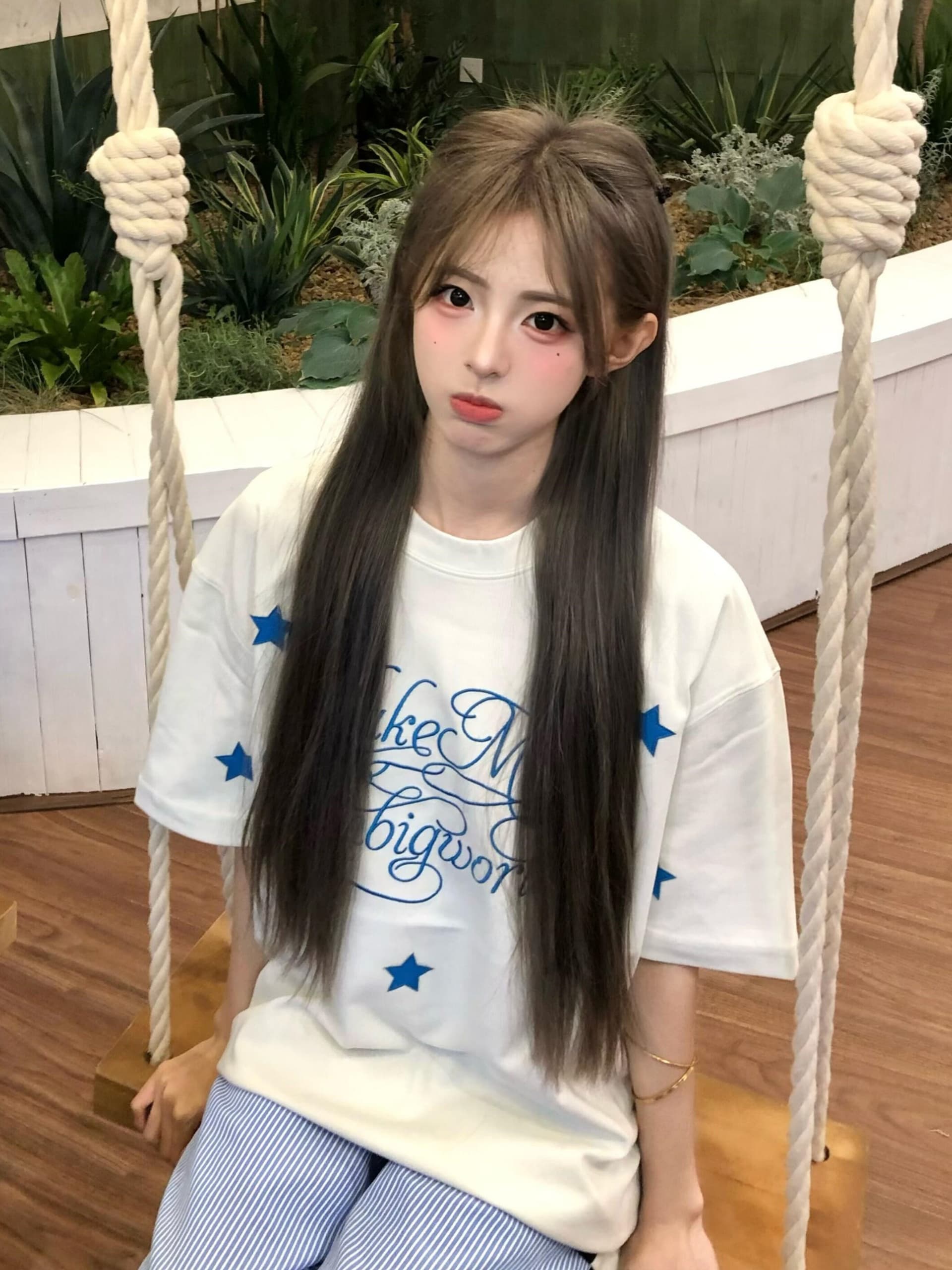 별 꽃 몸 알파벳 프린트 반팔 새로운 루즈핏 슬림해 보이는 연령 감소 다용도 캐주얼 맨위 여성 이미지 2