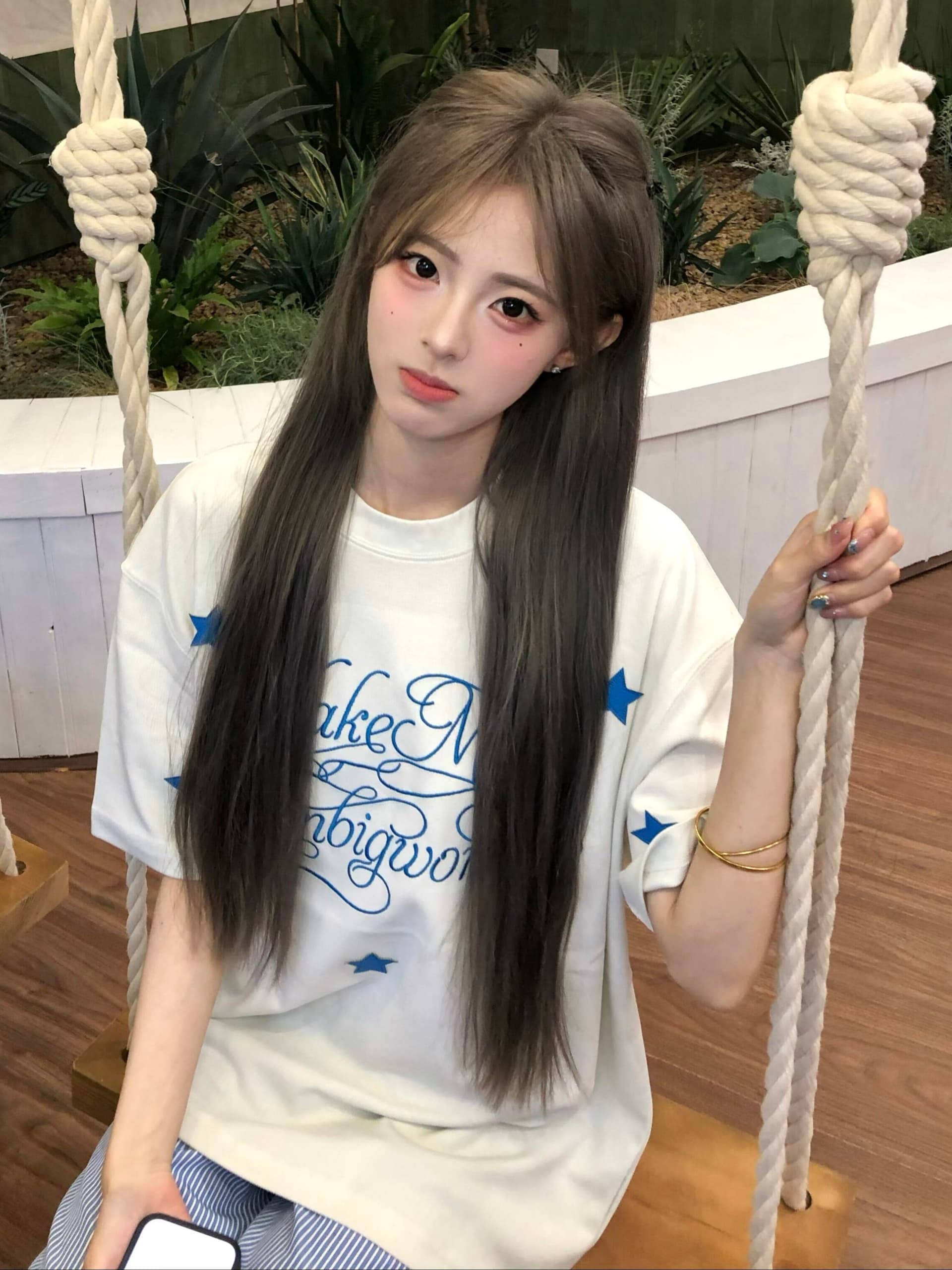별 꽃 몸 알파벳 프린트 반팔 새로운 루즈핏 슬림해 보이는 연령 감소 다용도 캐주얼 맨위 여성 상세 이미지 2