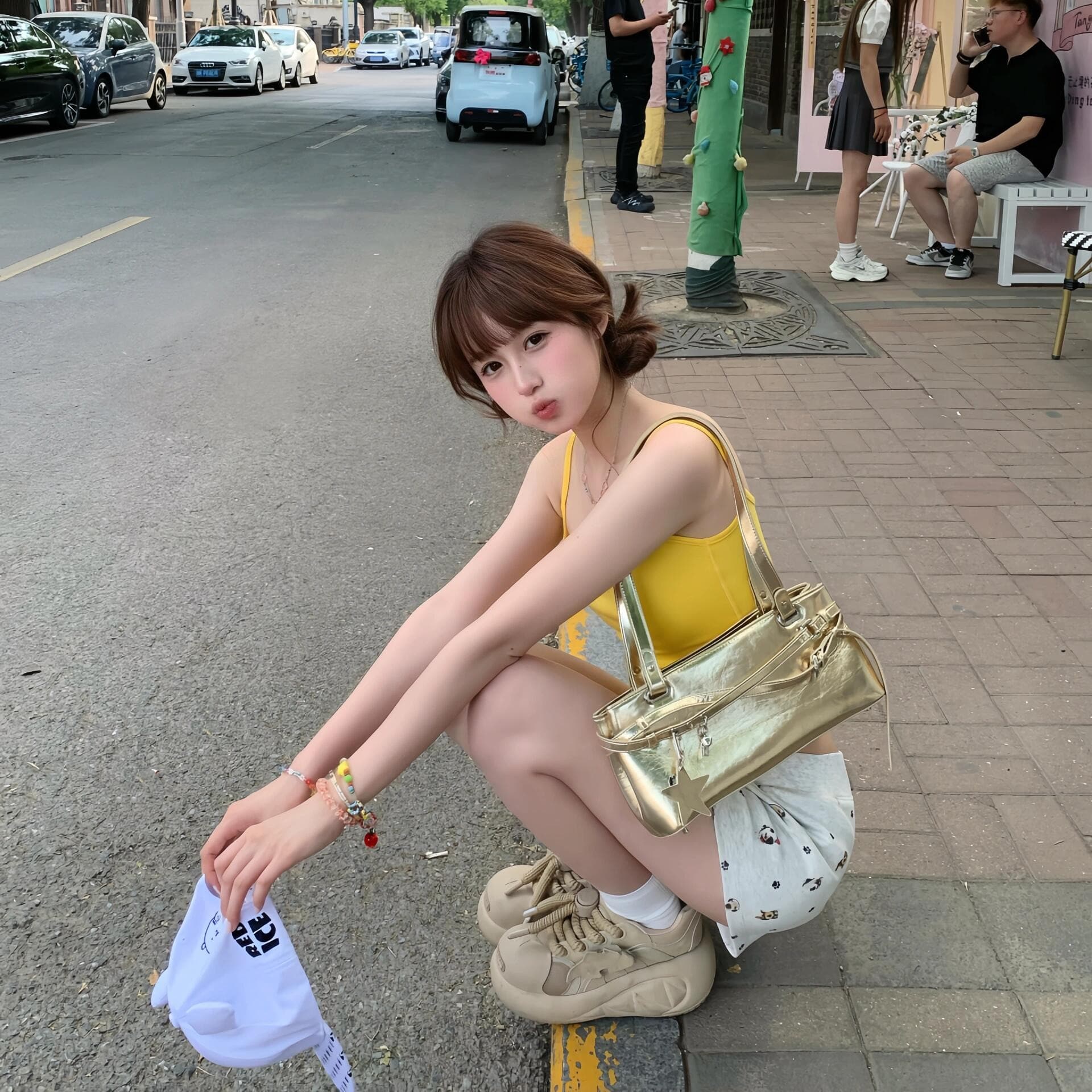 순수한 욕망 바람 몸매 가꾸기 작은 슬링 조끼 여성 여름 인사이드 가져 가라. 아름다움 뒤로 고급 센스 외출용 맨위 이미지 5