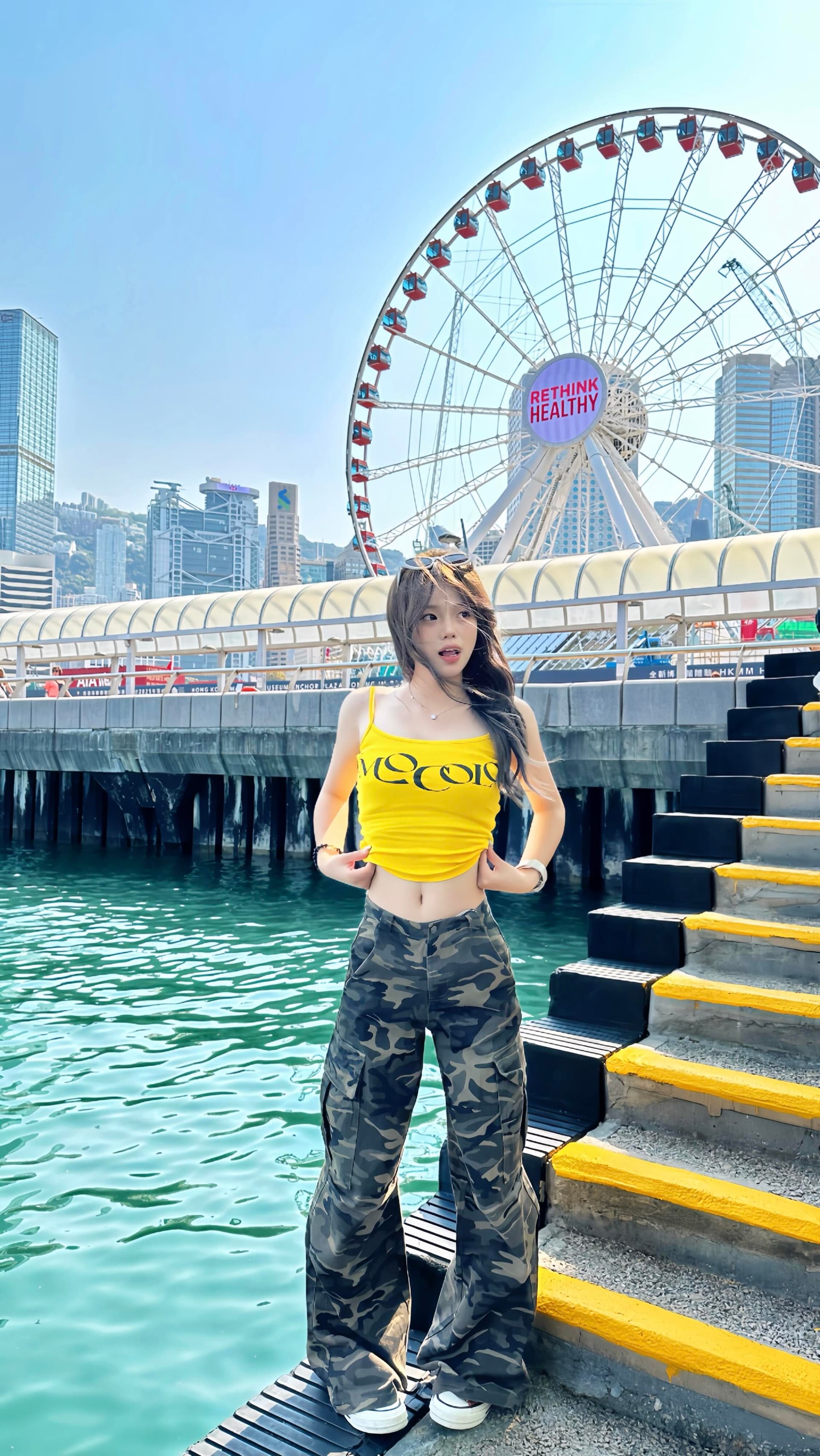 아메리칸 레트로 핫걸 외출용 황색 인사이드 가져 가라. 만나는 캐미솔 2026 여름 새로운 도파민 맨위 이미지 4