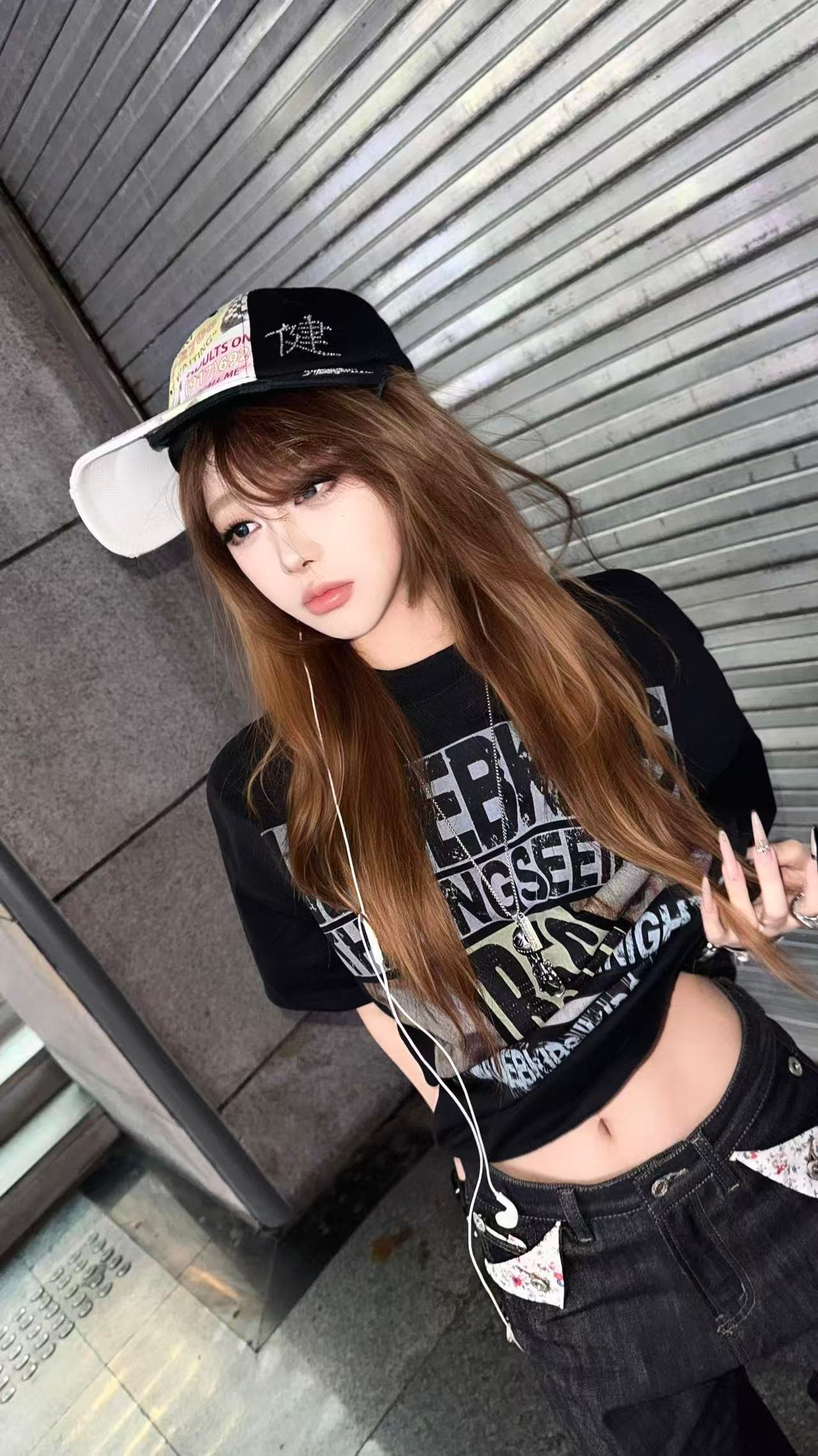아메리칸 거리 검정색 알파벳 프린트 라운드 넥 루즈핏 반팔 티셔츠 남녀 여름 oversize 커플 맨위 트렌디 상세 이미지 5