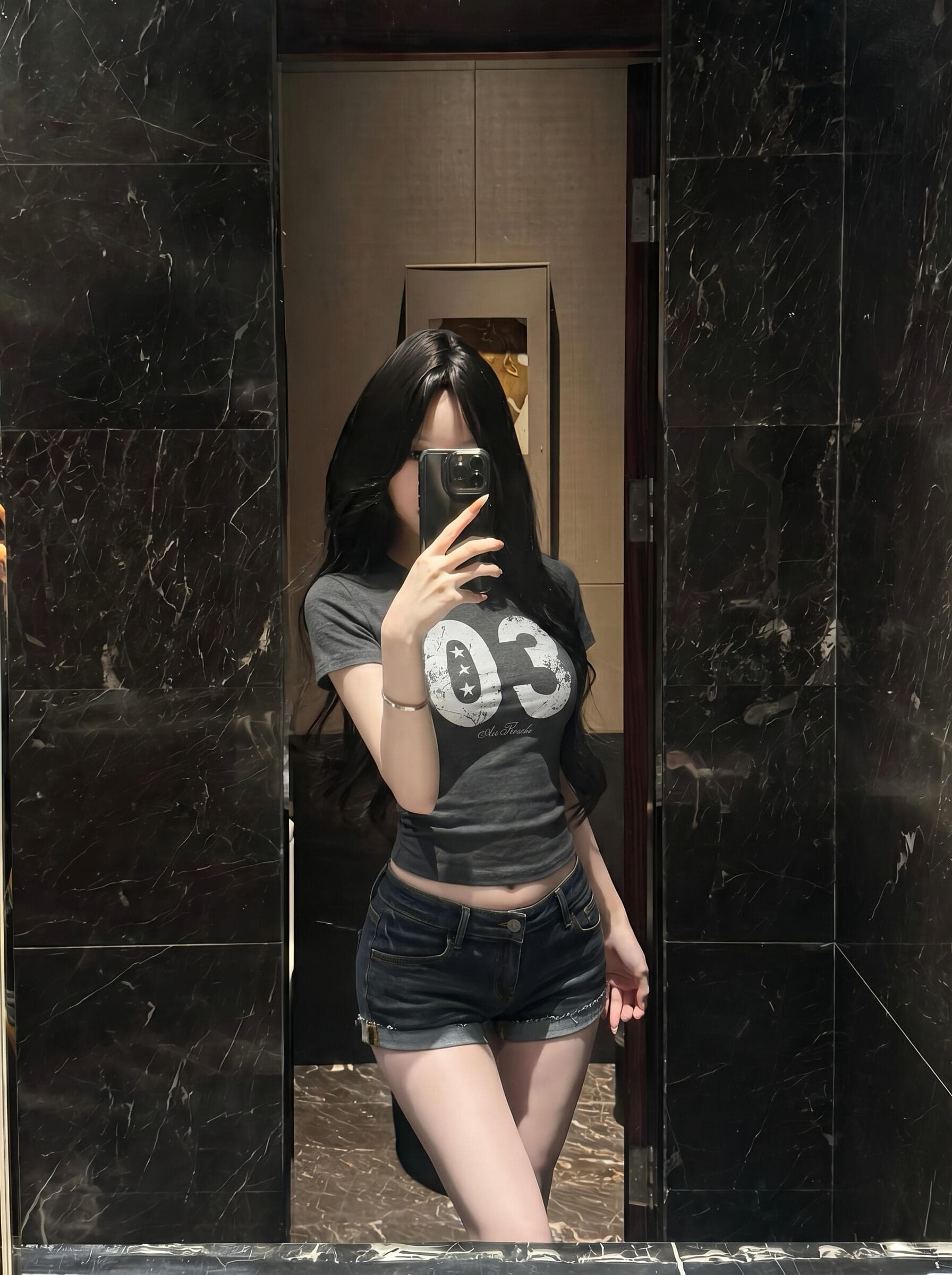 아메리칸 레트로 균열 별 알파벳 긍정적 인 어깨 반팔 티셔츠 여성 여름 허리 수축 몸매 가꾸기 슬림해 보이는 달콤한 핫걸 맨위 상세 이미지 2