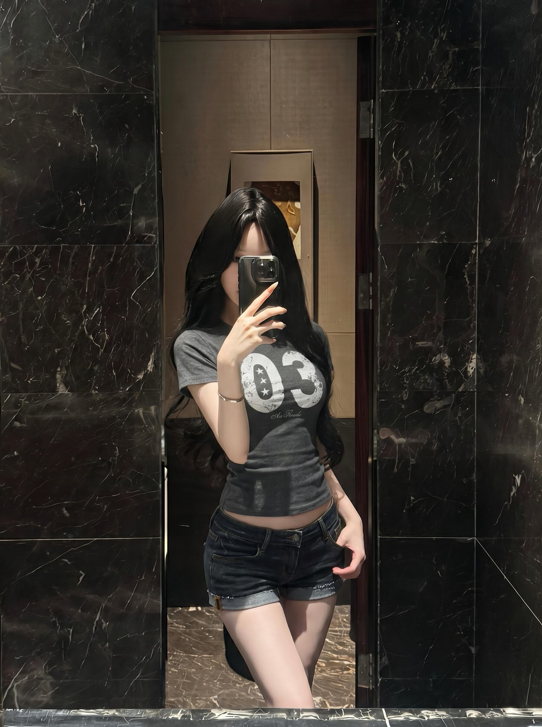아메리칸 레트로 균열 별 알파벳 긍정적 인 어깨 반팔 티셔츠 여성 여름 허리 수축 몸매 가꾸기 슬림해 보이는 달콤한 핫걸 맨위 상세 이미지 3