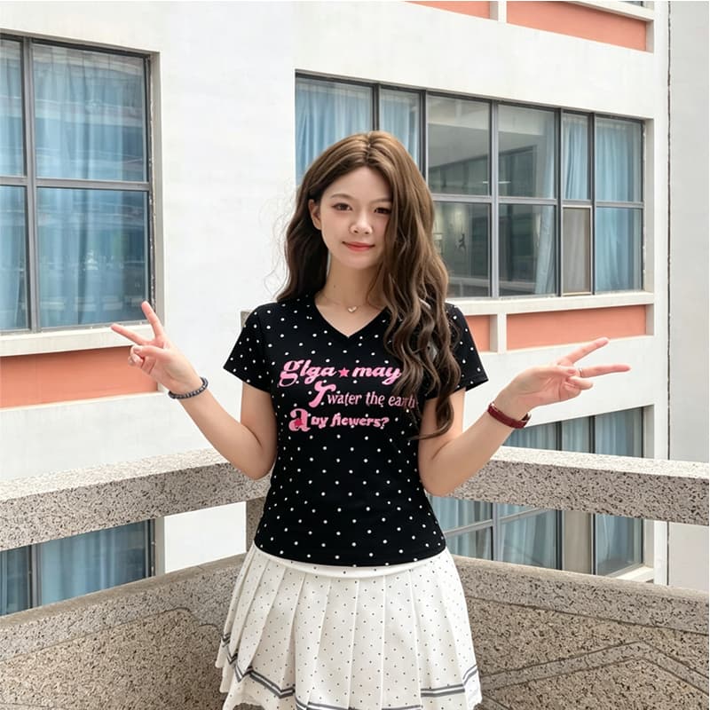아메리칸 긍정적 인 어깨 별 전체 인쇄 반팔 티셔츠 여성 여름 핫걸 몸매 가꾸기 슬림해 보이는 쇼트 스타일 맨위