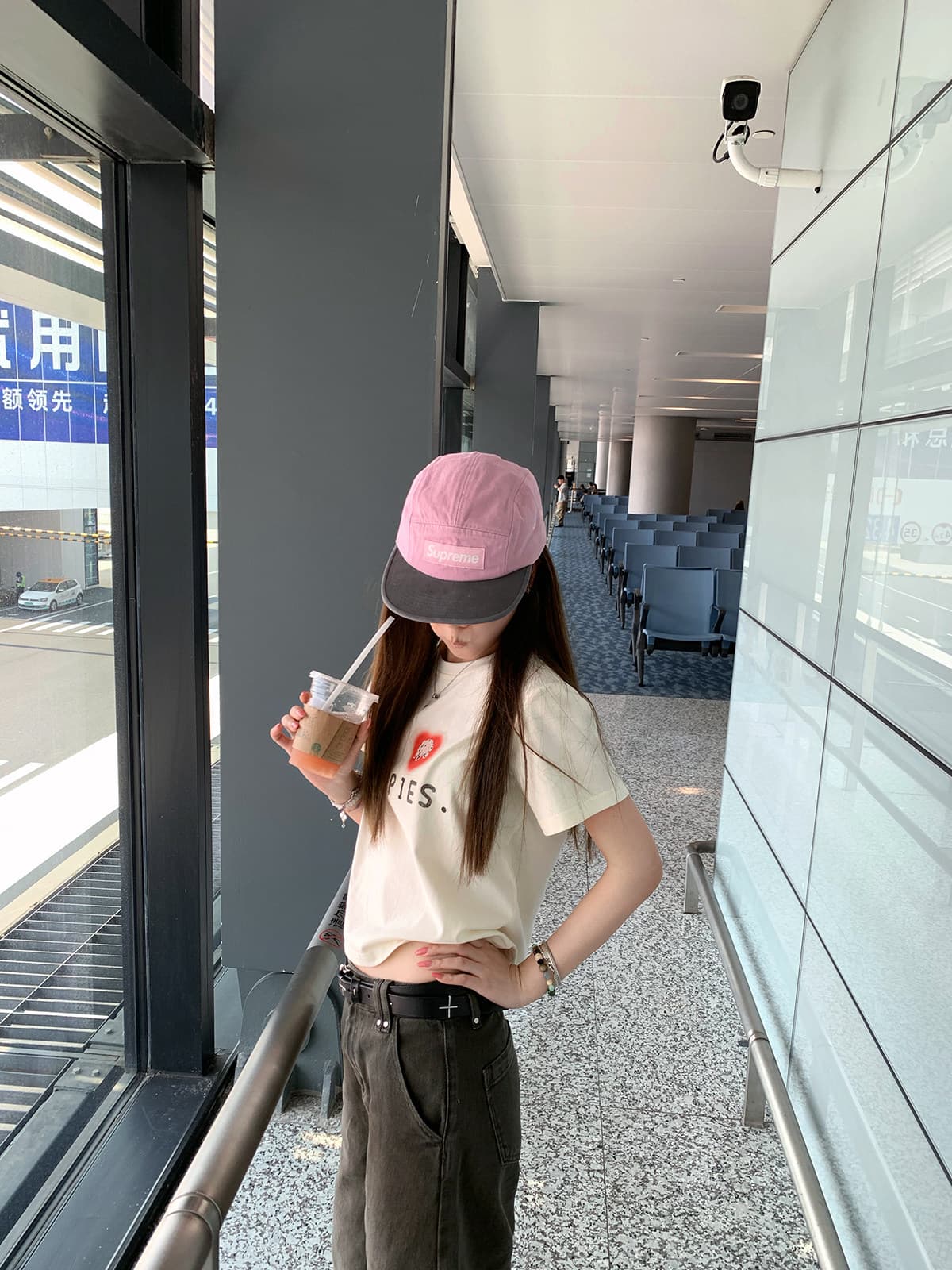 한 부서 작은 대중 하트 알파벳 프린트 긍정적 인 어깨 반팔 티셔츠 여성 여름 캐주얼 다용도 소녀 맨위 tee 이미지 3
