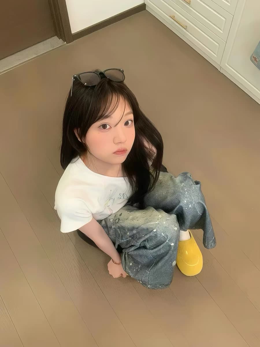 여름 프린트 비스듬한 칼라 반팔 티셔츠 학원 슬림해 보이는 다용도 오프숄더 캐주얼 맨위 상세 이미지 4