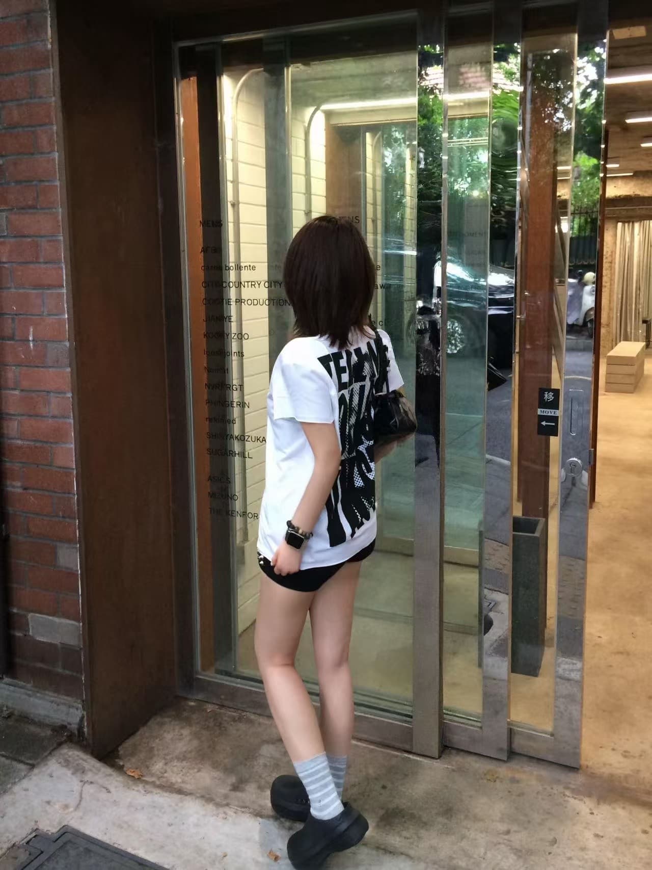 해골 여자 반팔 아메리칸 트렌드 작은 대중 웃음 하 국가 트렌디 개성 다용도 티셔츠 상세 이미지 4