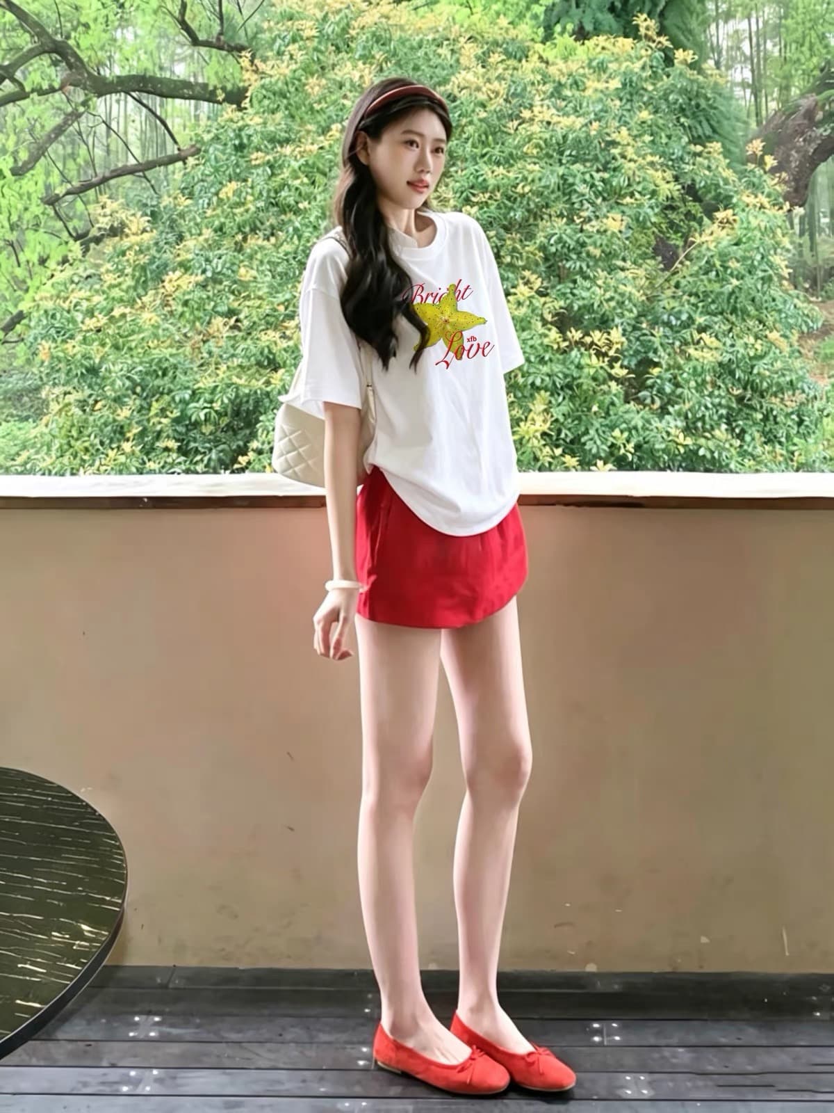 한 부서 화이트 무거운 순면 반팔 티셔츠 여성 여름 새로운 루즈핏 빅 사이즈 반소매 다용도 디자인 센스 맨위 상세 이미지 2