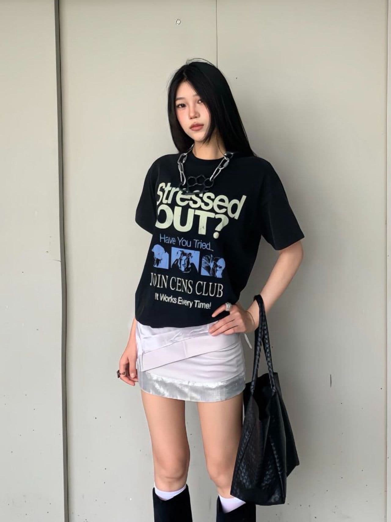 한국 ins 작은 대중 레트로 아메리칸 슬로건 초상화 프린트 워싱 순면 캐주얼 다용도 루즈핏 남녀 반팔 t 상세 이미지 3