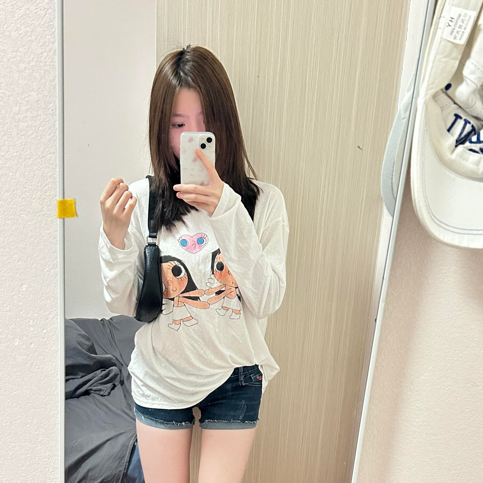 한국 스타일 만화 프린트 연령 감소 티셔츠 여성 라운드 넥 여름 긴팔 외국 가스 캐주얼 다용도 만나는 맨위 자외선 차단 마이크로 ~을 통해 이미지 5