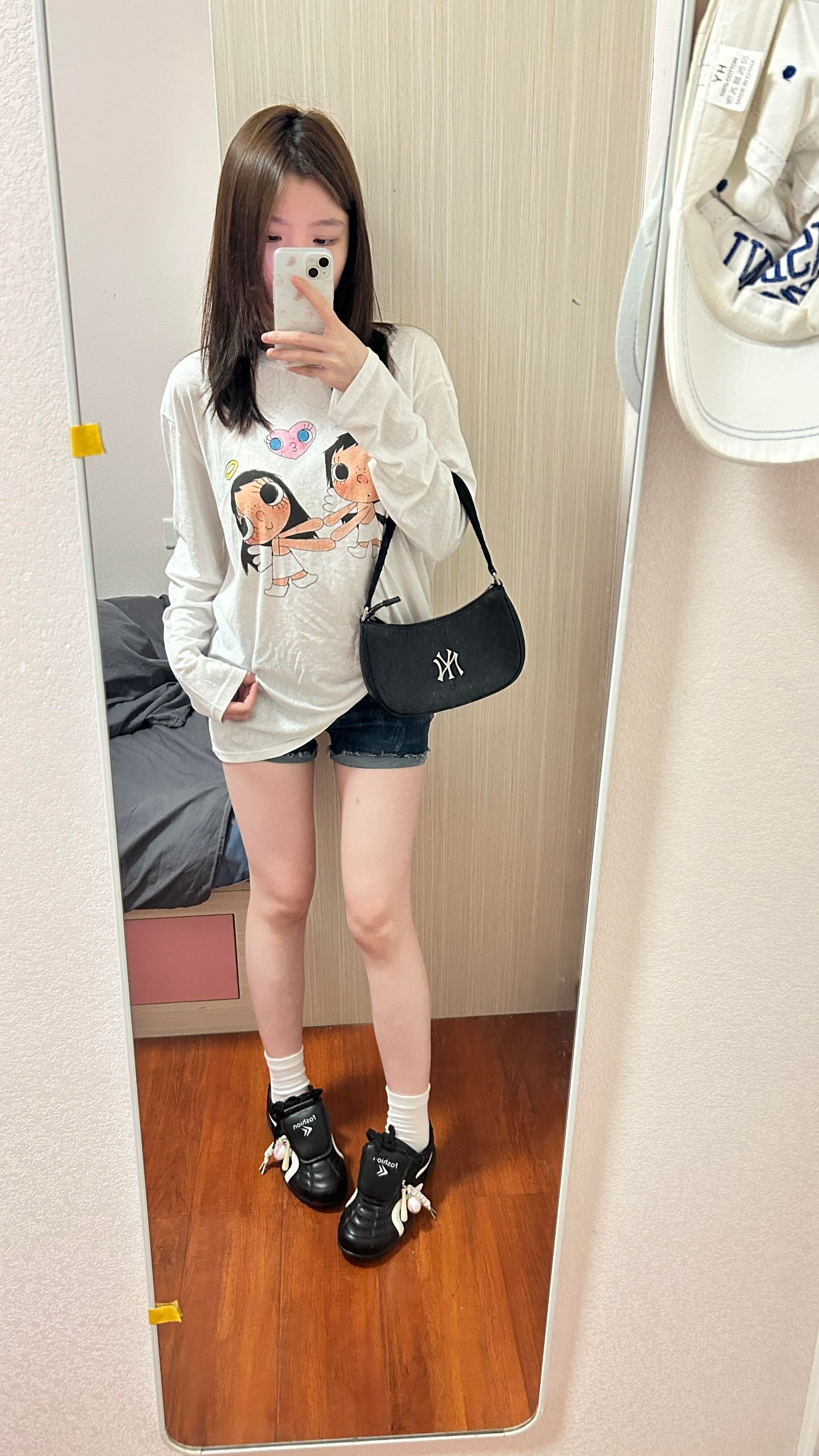 한국 스타일 만화 프린트 연령 감소 티셔츠 여성 라운드 넥 여름 긴팔 외국 가스 캐주얼 다용도 만나는 맨위 자외선 차단 마이크로 ~을 통해 상세 이미지 3