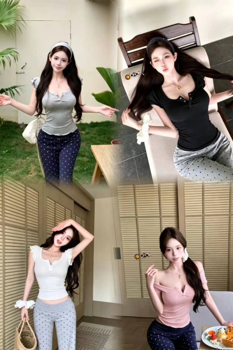순수한 욕망 바람 u 칼라 작은 날다 소매 티셔츠 여성 여름 허리 수축 몸매 가꾸기 작은 키 타이트 쇼트 스타일 상세 이미지 2