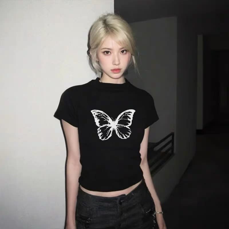 화이트 반팔 몸매 가꾸기 긍정적 인 어깨 티셔츠 여성 2026 새로운 폭발 인사이드 가져 가라. 기본 셔츠 슬림해 보이는 반소매 여름 맨위 이미지 4