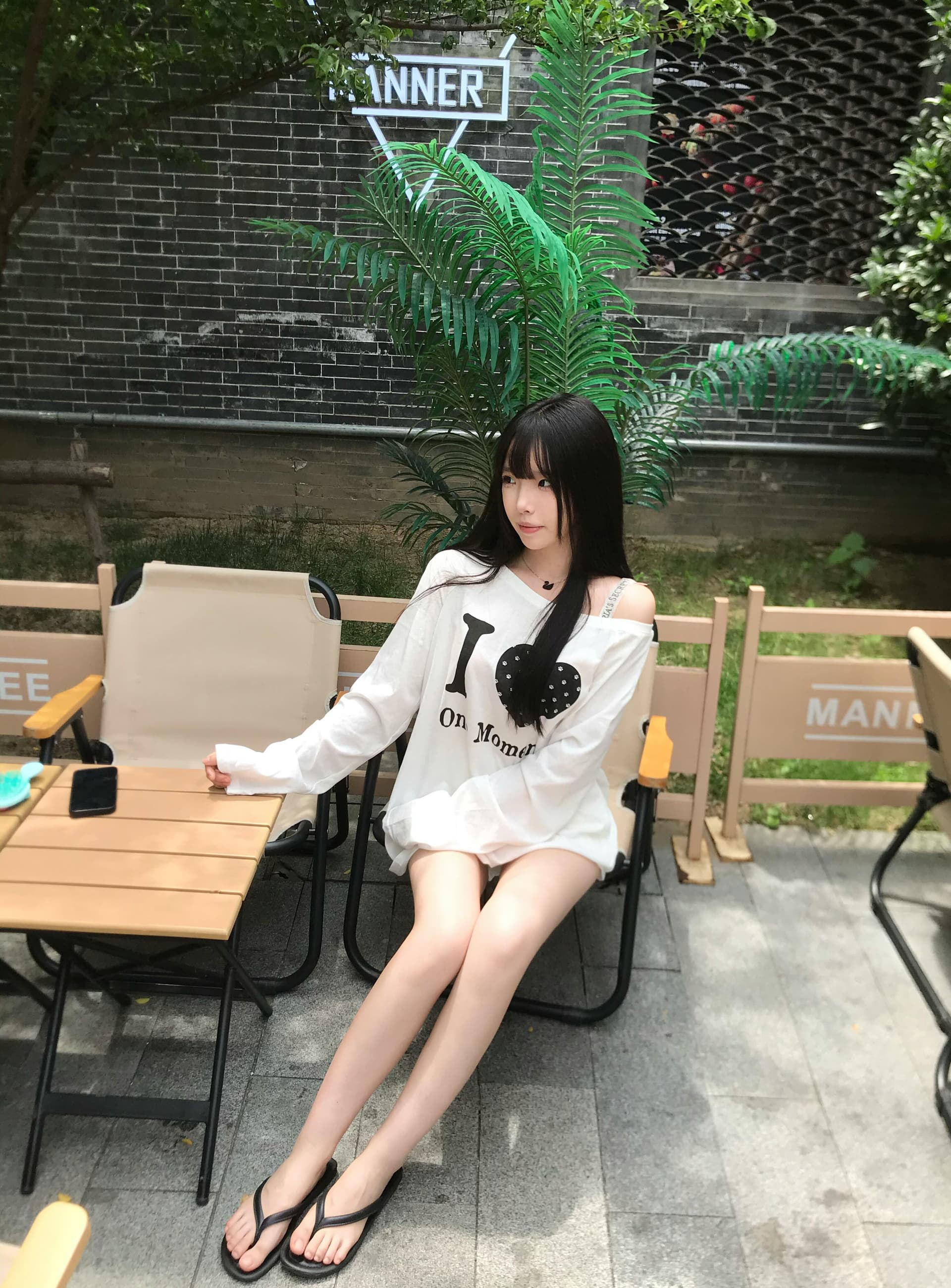 한 부서 비스듬한 어깨 하트 자외선 차단 블라우스 긴팔 티셔츠 여성 여름 얇은 스타일 마이크로 ~을 통해 루즈핏 느긋한 오프숄더 화이트 맨위 이미지 4