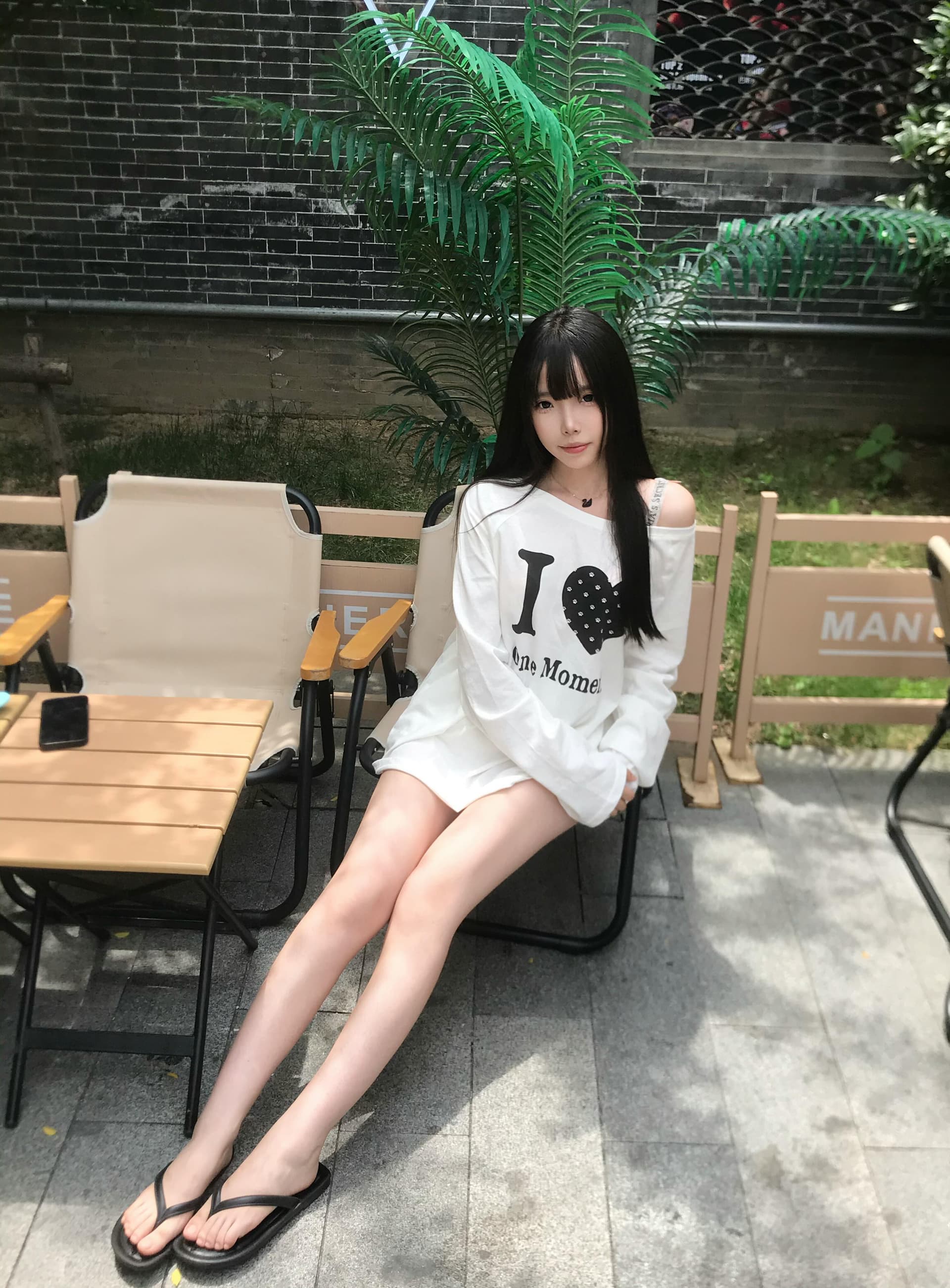 한 부서 비스듬한 어깨 하트 자외선 차단 블라우스 긴팔 티셔츠 여성 여름 얇은 스타일 마이크로 ~을 통해 루즈핏 느긋한 오프숄더 화이트 맨위 이미지 3