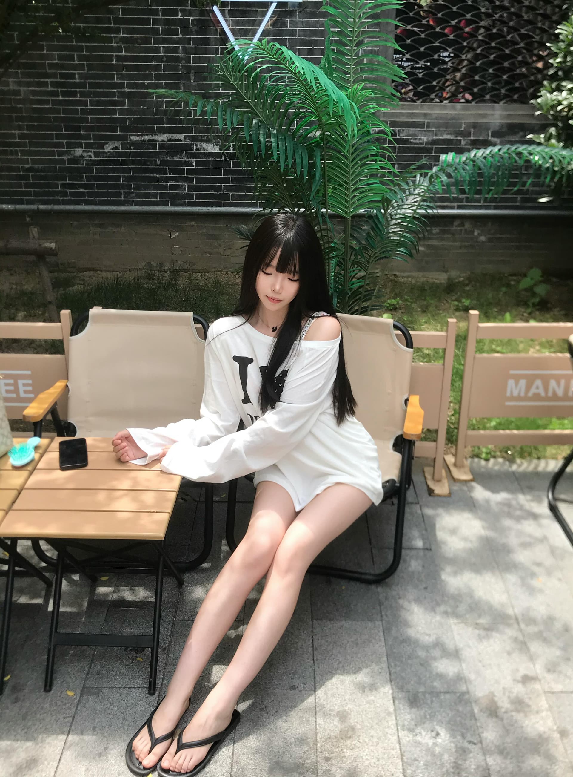 한 부서 비스듬한 어깨 하트 자외선 차단 블라우스 긴팔 티셔츠 여성 여름 얇은 스타일 마이크로 ~을 통해 루즈핏 느긋한 오프숄더 화이트 맨위 이미지 2