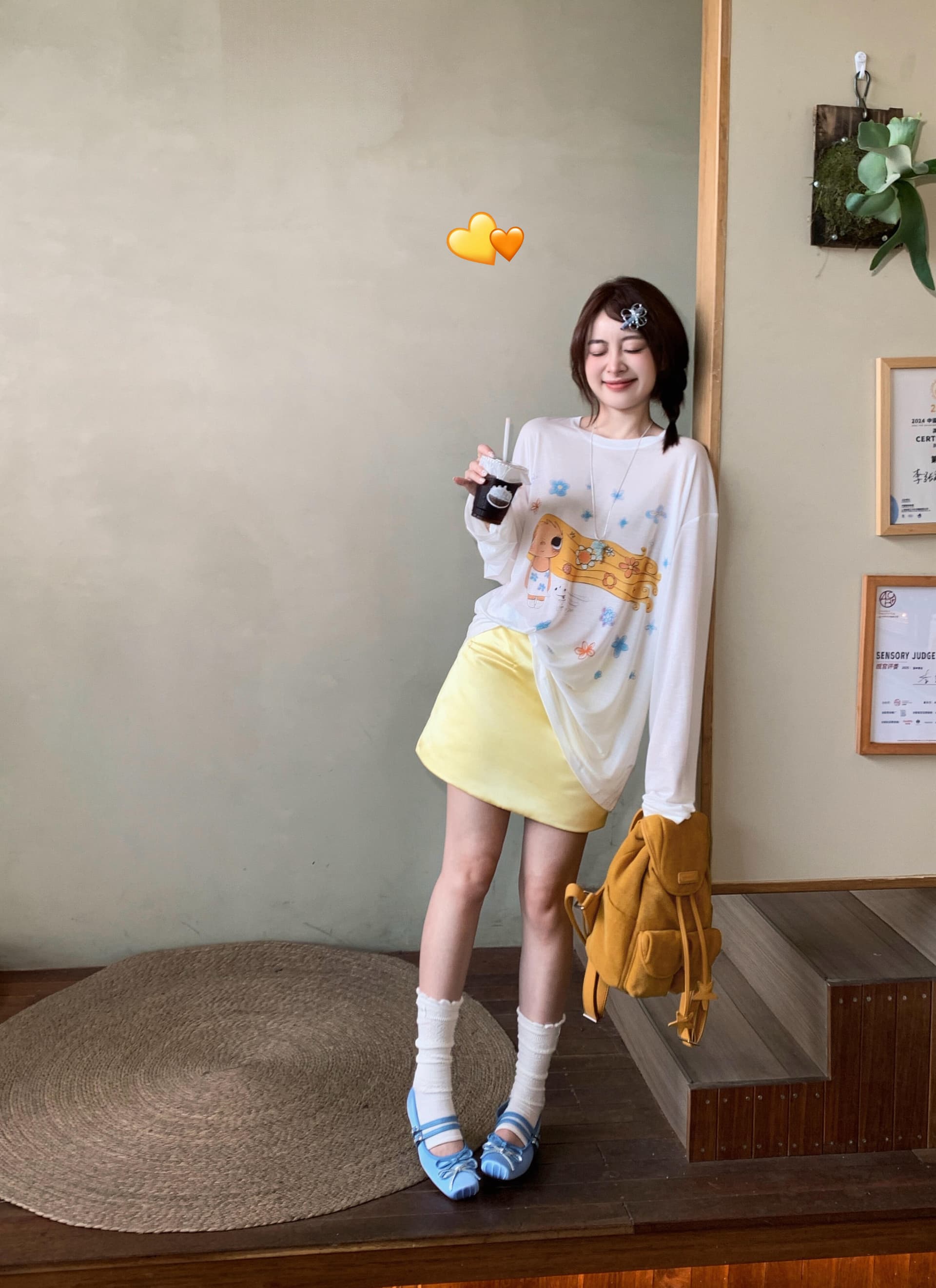 여름 한 부서 느긋한 재미있는 프린트 자외선 차단 티셔츠 여성 루즈핏 얇은 스타일 마이크로 ~을 통해 긴팔 에어컨 맨위 블라우스 상세 이미지 5