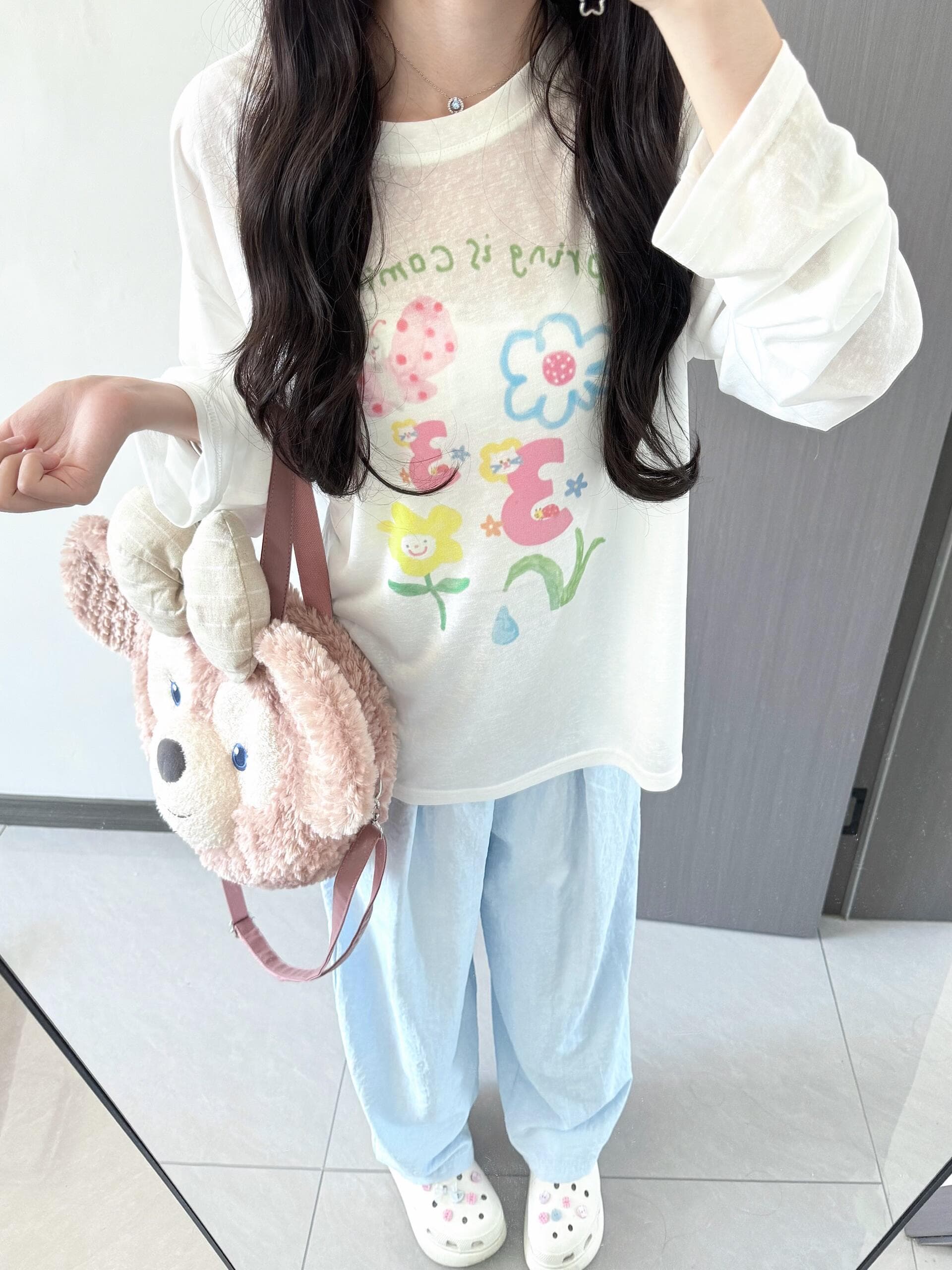 한 부서 재미있는 색상 꽃 자외선 차단 블라우스 긴팔 티셔츠 여성 여름 새로운 캐주얼 다용도 맨위 트렌디 상세 이미지 2