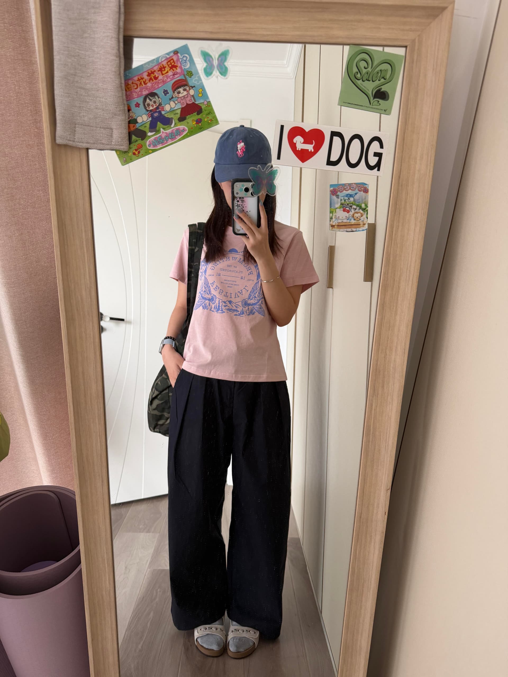 안개 핑크색 대나무 마디 통기성 편안함 라운드 넥 반팔 티셔츠 여성 여름 다용도 슬림해 보이는 알파벳 프린트 긍정적 인 어깨 의류 상세 이미지 4