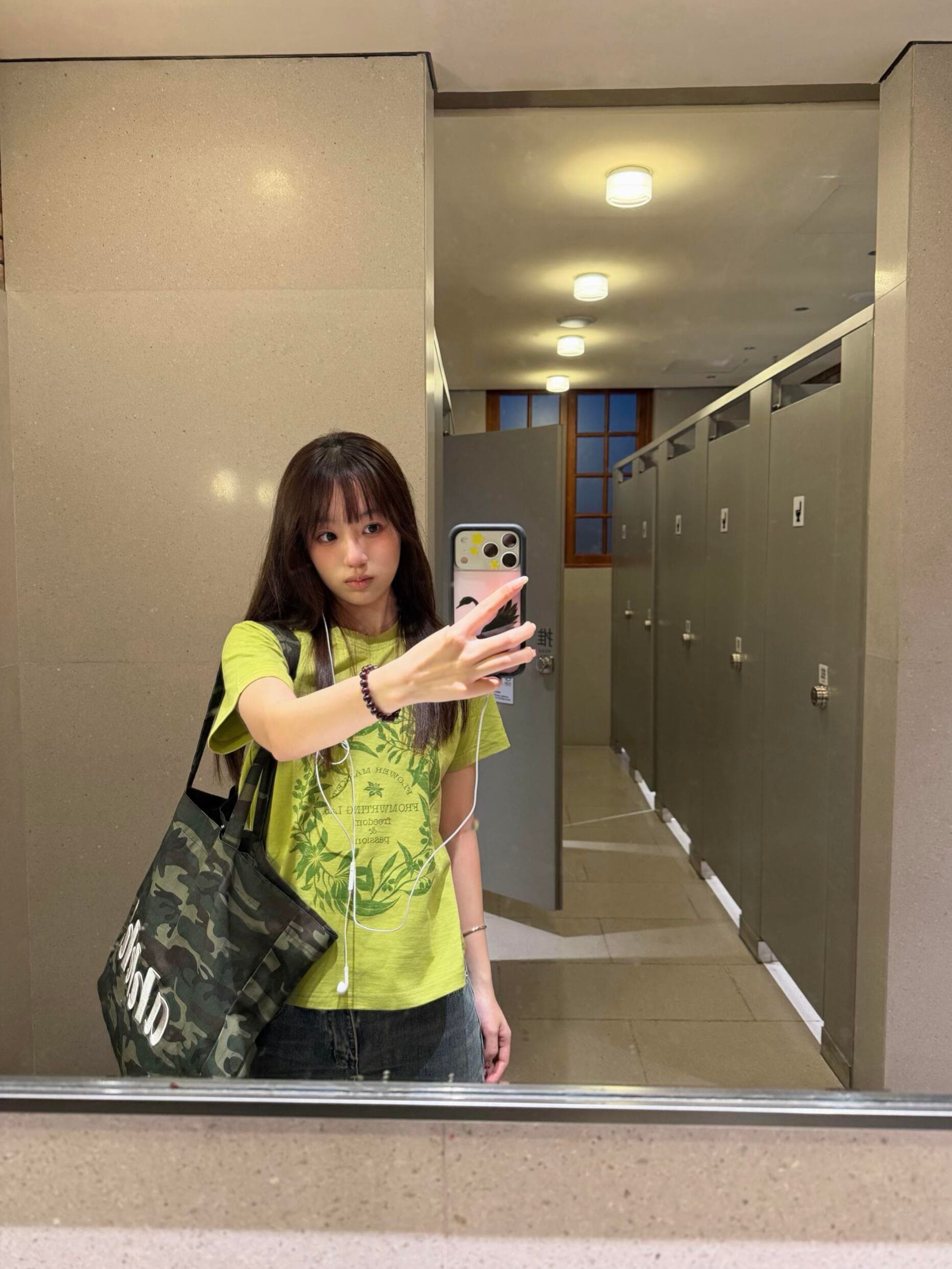 일러스트레이션 꽃무늬 대나무 마디 면 통기성 반팔 티셔츠 아메리칸 다용도 캐주얼 긍정적 인 어깨 라운드 넥 맨위 여성