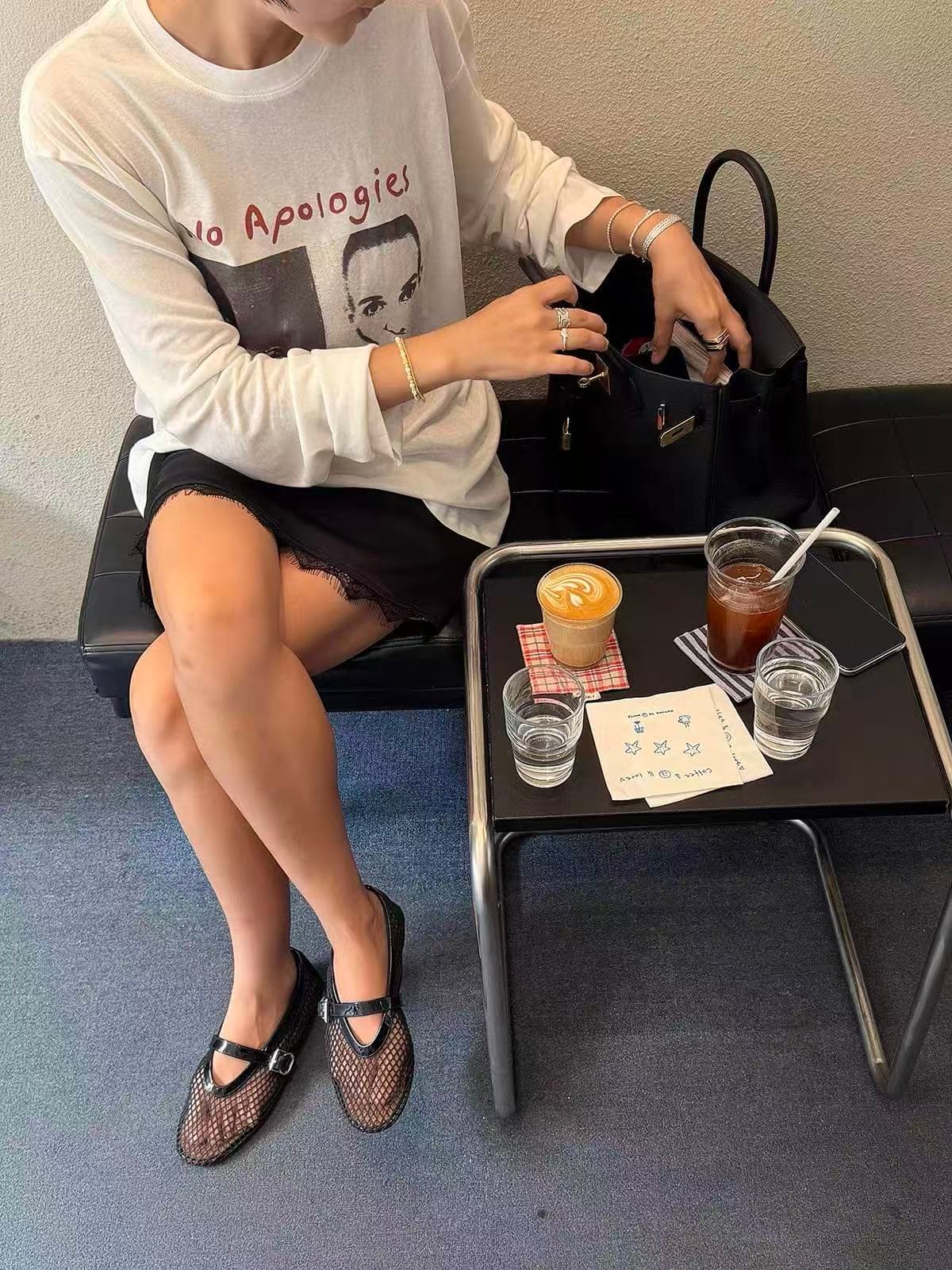 느긋한 아메리칸 프린트 자외선 차단 긴팔 얇은 스타일 라운드 넥 티셔츠 루즈핏 맨위 블라우스 상세 이미지 5