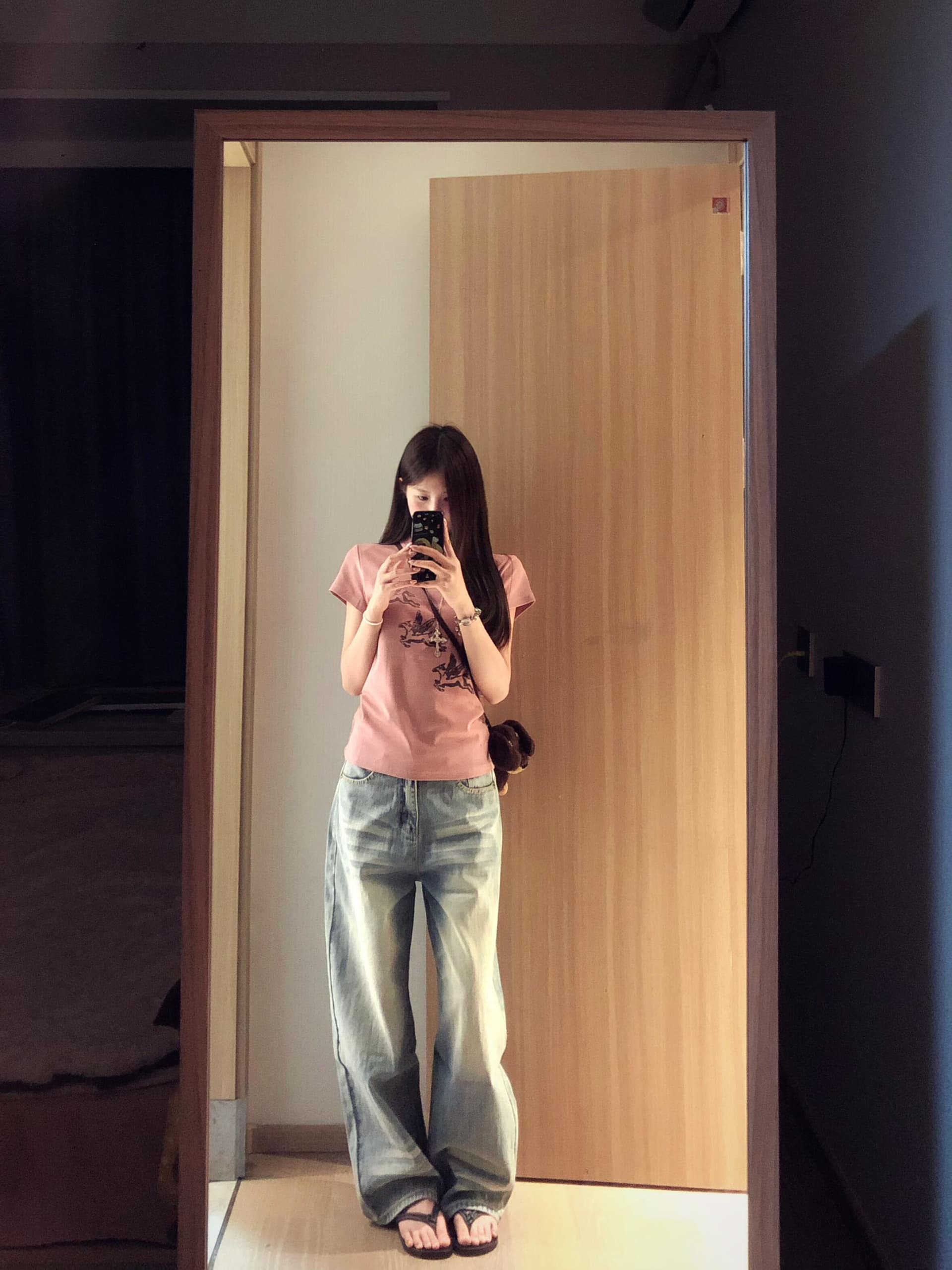 아메리칸 레트로 스타일 재미있는 작은 말 프린트 반팔 티셔츠 여성 라운드 넥 긍정적 인 어깨 여름 몸매 가꾸기 슬림해 보이는 다용도 맨위 상세 이미지 5