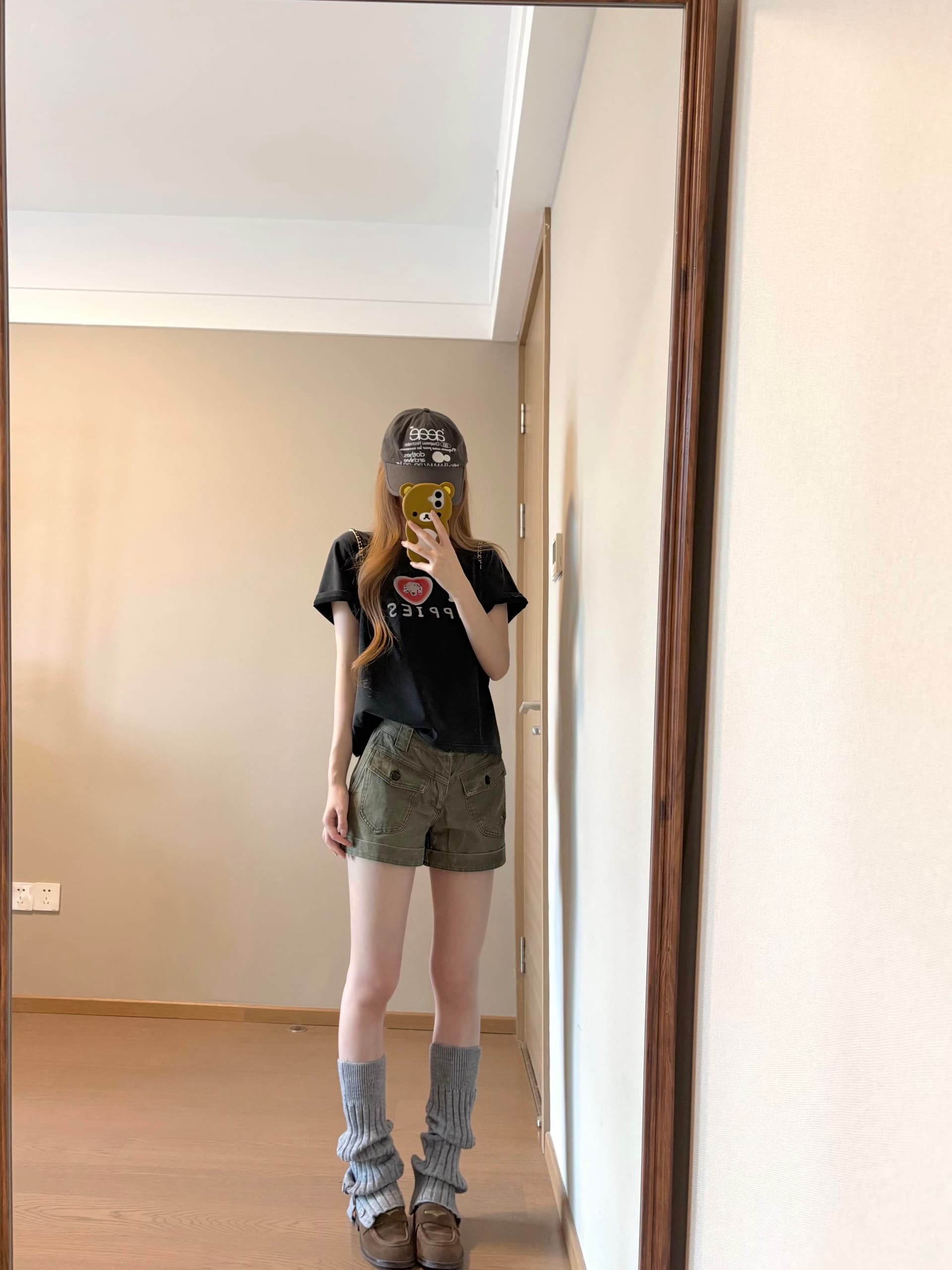하트 강아지 레트로 워싱 마 오래된 반팔 티셔츠 여성 여름 디자인 센스 몸매 가꾸기 캐주얼 다용도 핫걸 맨위 상세 이미지 4