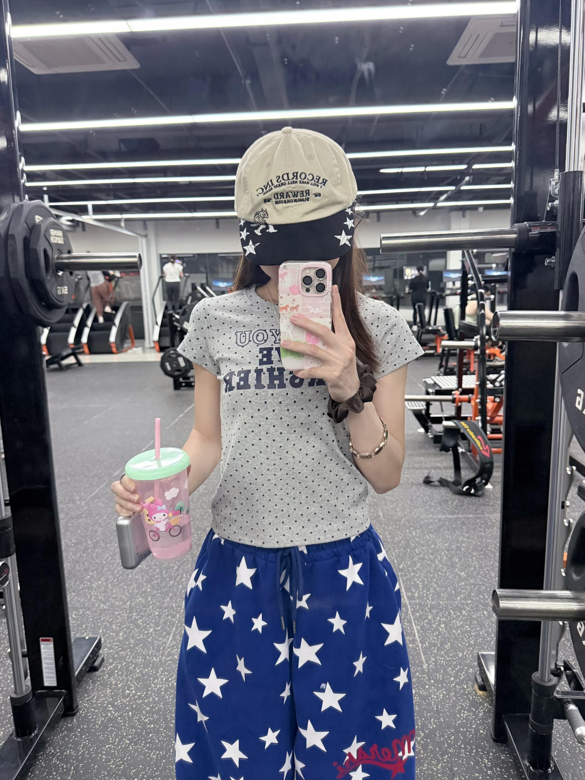 아메리칸 레트로 도트 무늬 하트 알파벳 프린트 반팔 티셔츠 여성 여름 몸매 가꾸기 다용도 맨위 상세 이미지 4