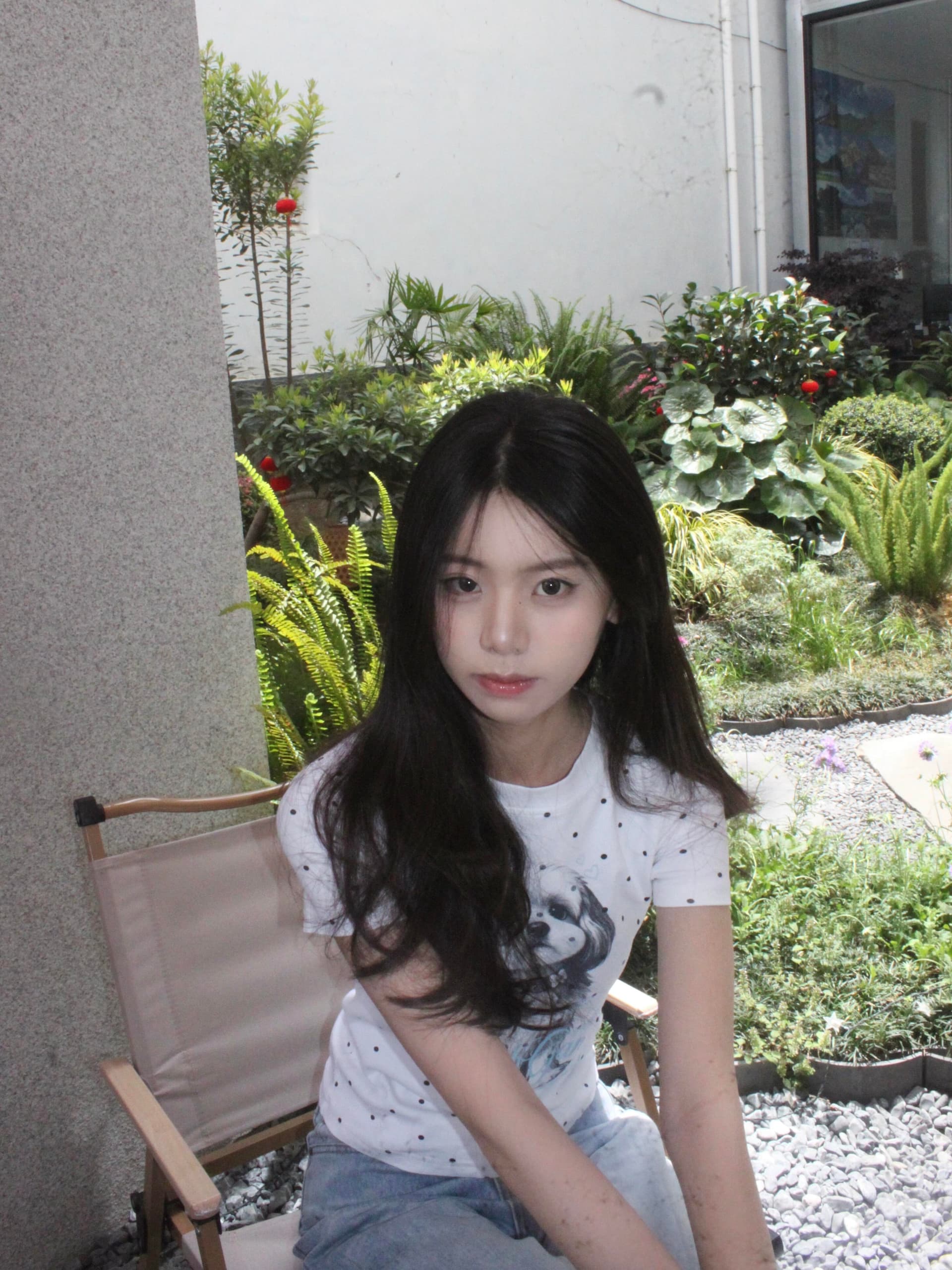 아메리칸 핫걸 검정색 전체 인쇄 도트 무늬 강아지 긍정적 인 어깨 반팔 티셔츠 여성 여름 새로운 몸매 가꾸기 슬림해 보이는 짧은 맨위 이미지 3