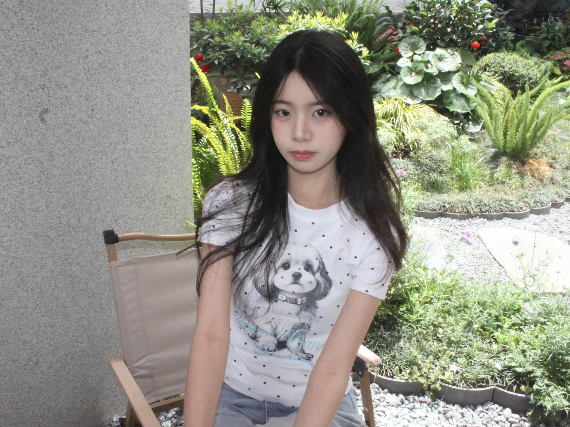 아메리칸 핫걸 검정색 전체 인쇄 도트 무늬 강아지 긍정적 인 어깨 반팔 티셔츠 여성 여름 새로운 몸매 가꾸기 슬림해 보이는 짧은 맨위 이미지 4