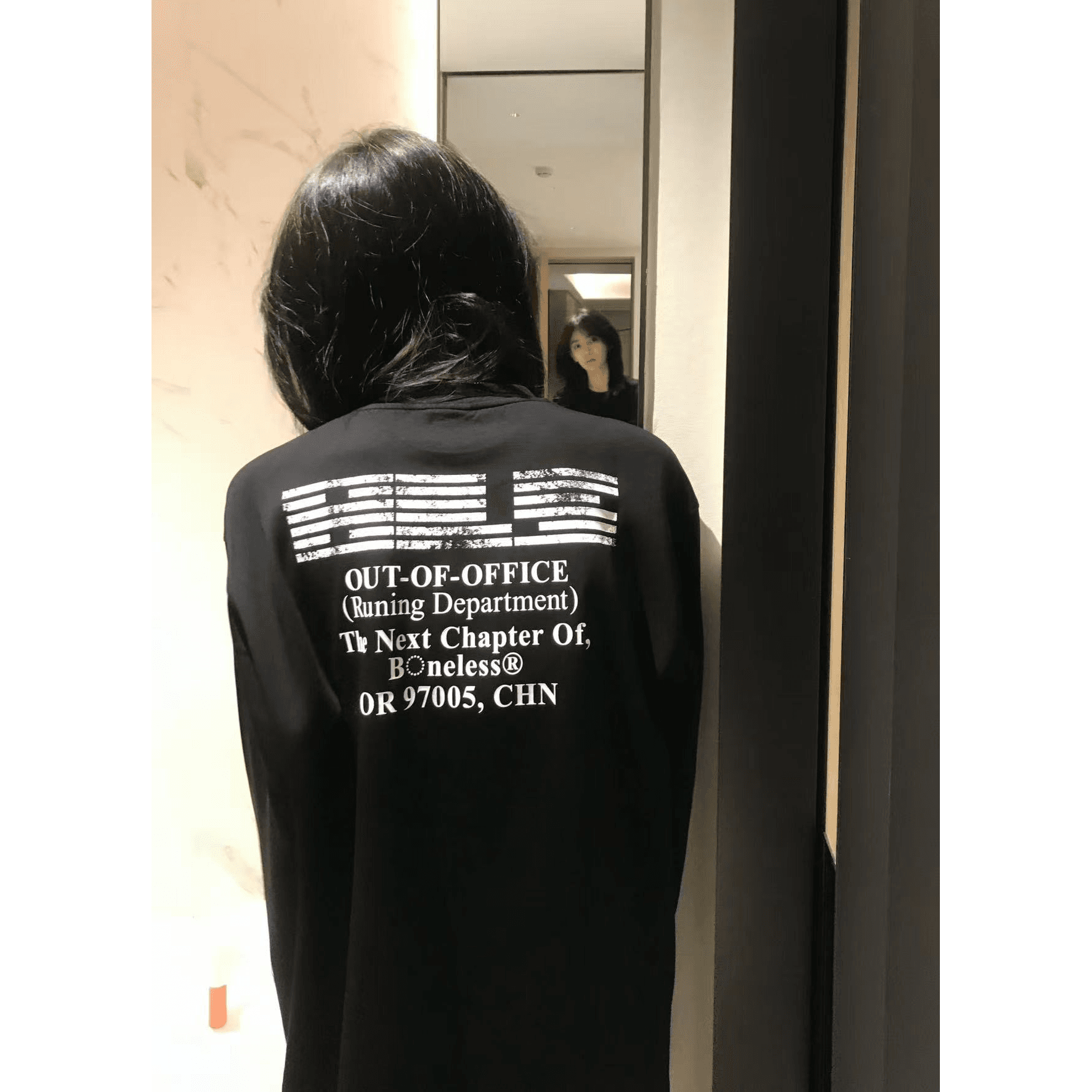 너 하나 바보 마 오래된 알파벳 전후 프린트 가을 새로운 아메리칸 레트로 순면 무거운 긴팔 티셔츠 여성 켜기 이미지 5