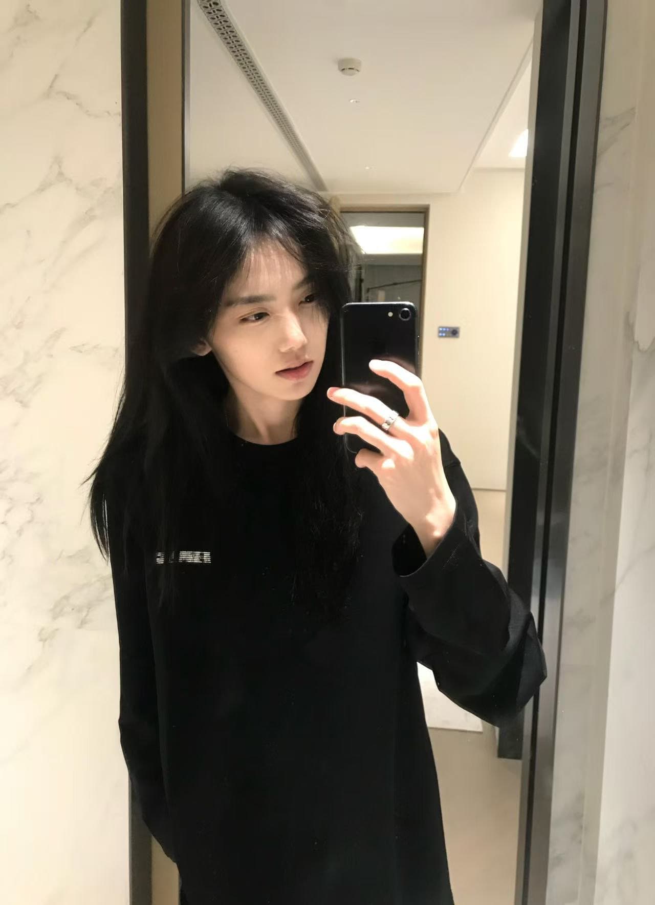 너 하나 바보 마 오래된 알파벳 전후 프린트 가을 새로운 아메리칸 레트로 순면 무거운 긴팔 티셔츠 여성 켜기 상세 이미지 3