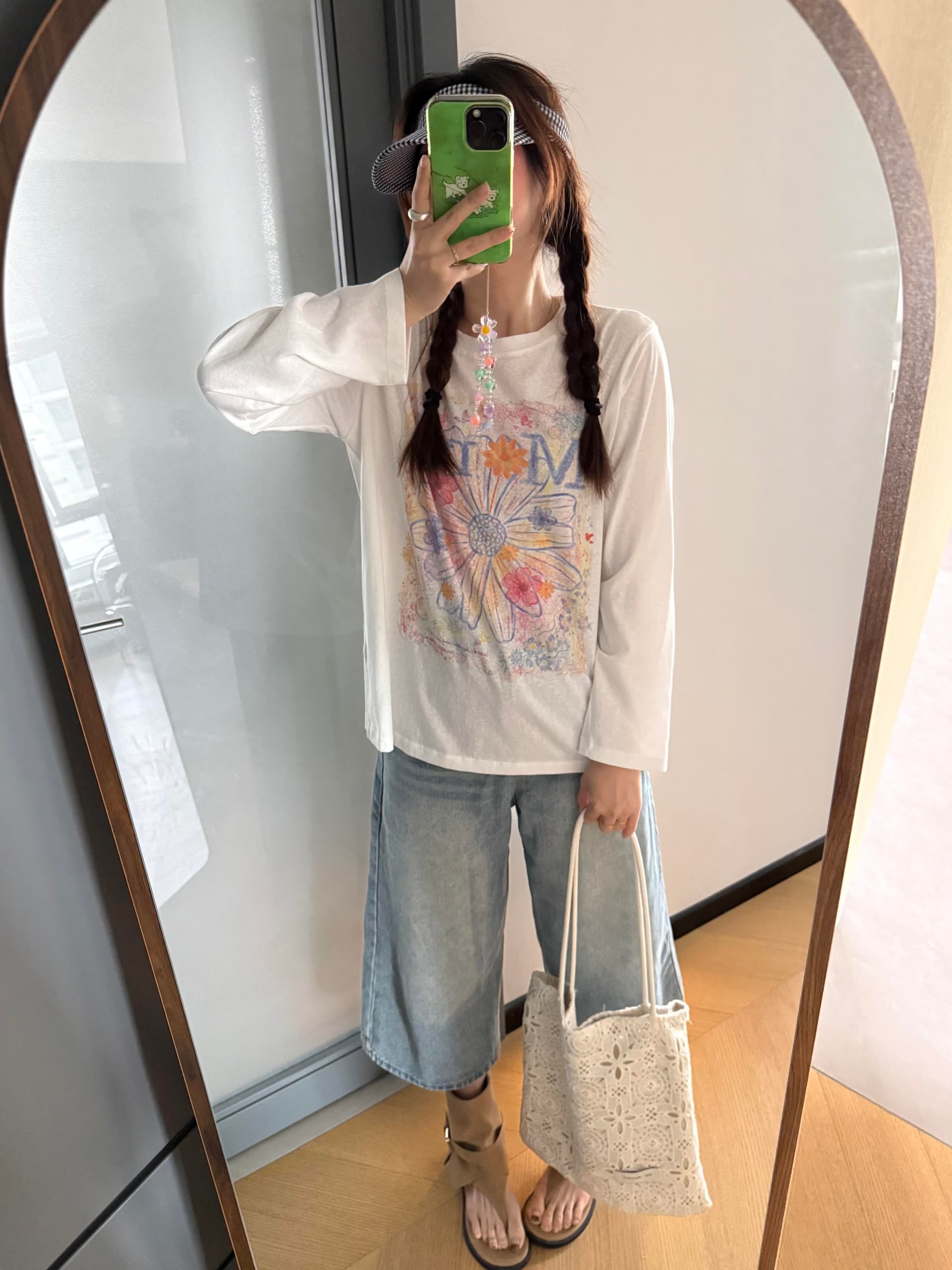 한 부서 빛 럭셔리 데이지 긴팔 티셔츠 여성 26 봄 여름 새로운 루즈핏 슬림해 보이는 느슨함 센스 얇은 스타일 맨위 상세 이미지 1