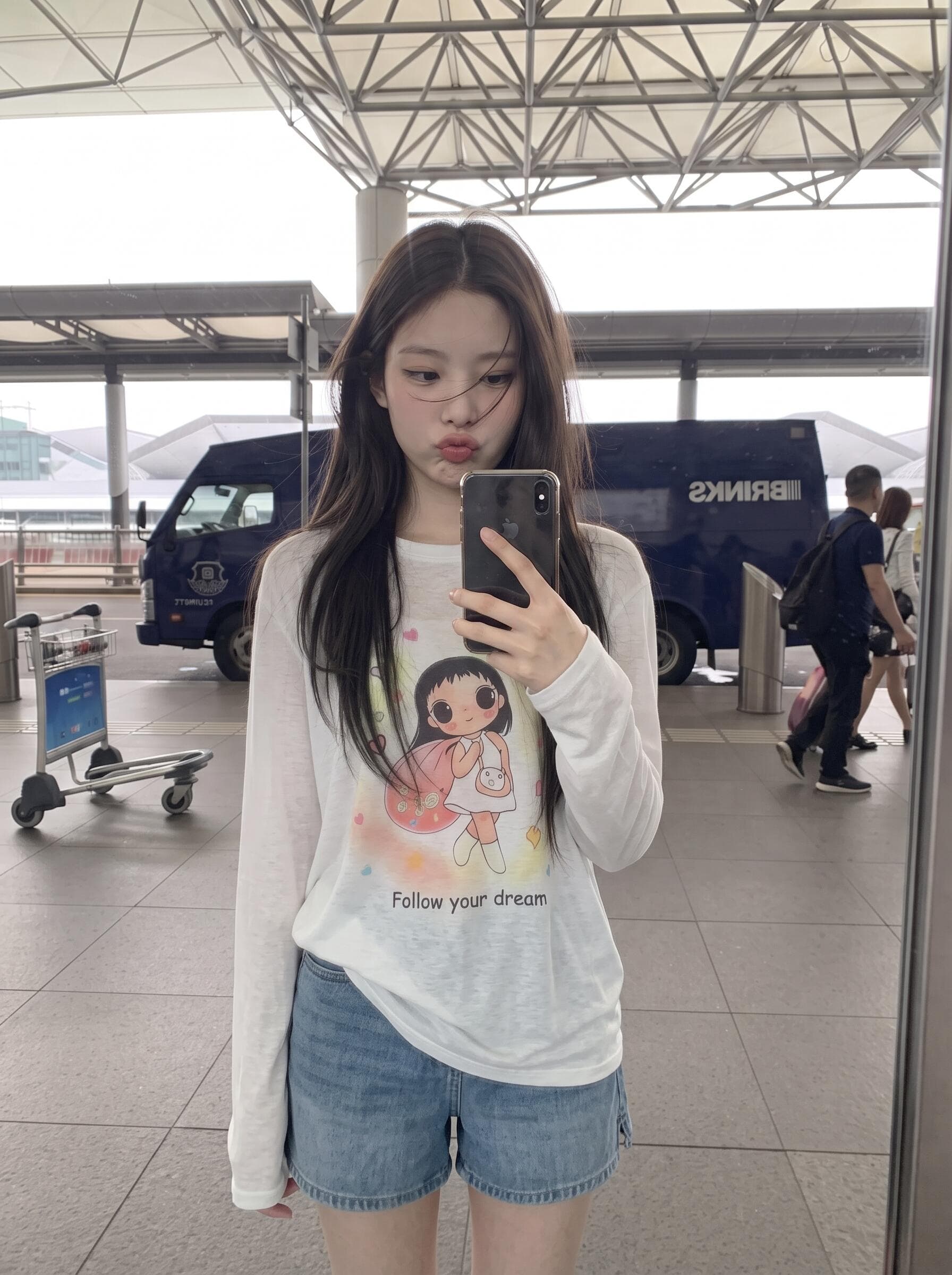 백팩 작은 옥 달콤한 스타일 귀여운 3 차원 작은 꽃 블라우스 티셔츠 새로운 다용도 루즈핏 마이크로 ~을 통해 긴팔 이미지 3