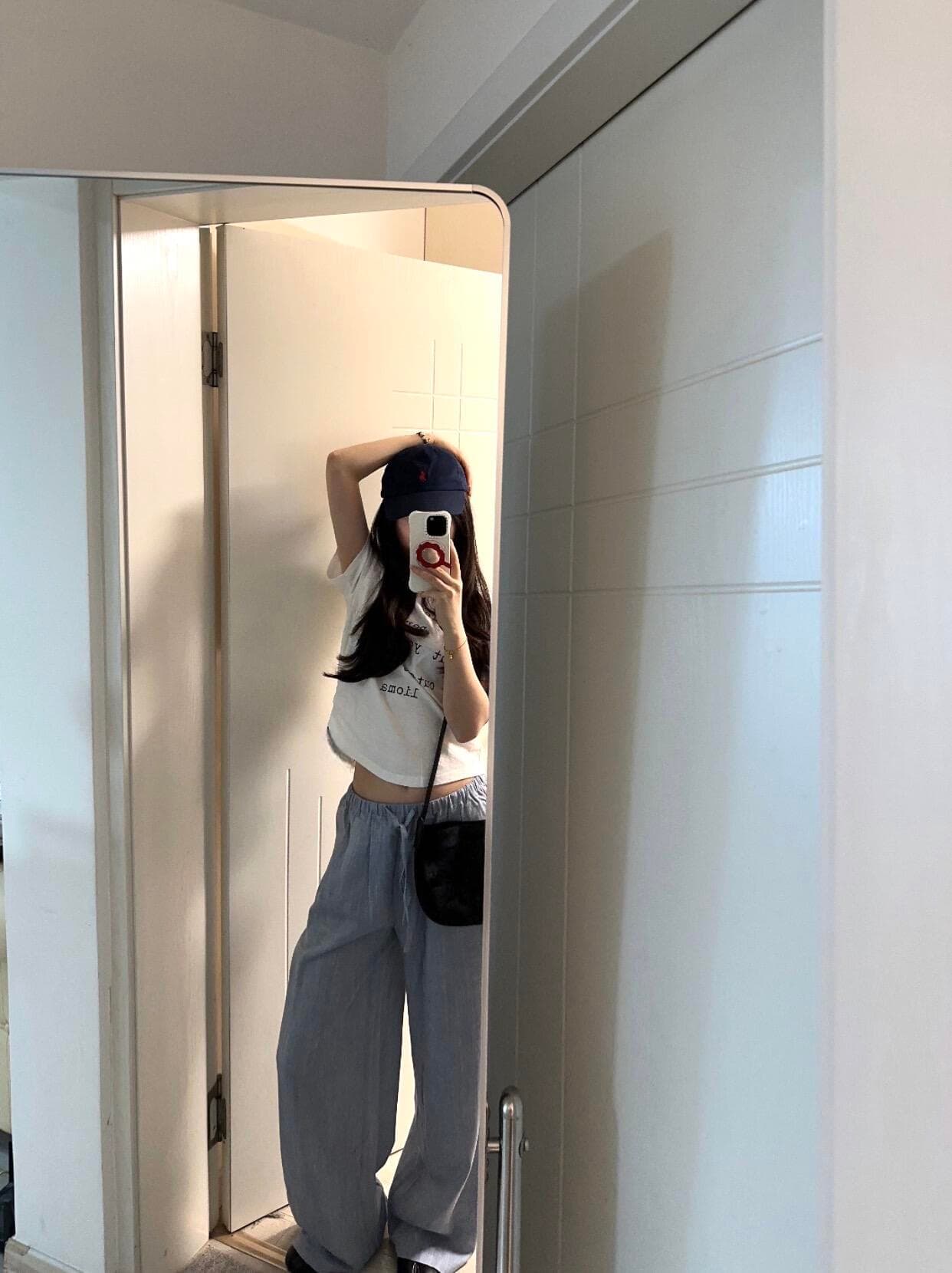 청소 일상 짧은 tee 프린트 대나무 마디 면 긍정적 인 어깨 반팔 여성 몸매 가꾸기 슬림해 보이는 캐주얼 맨위 상세 이미지 4
