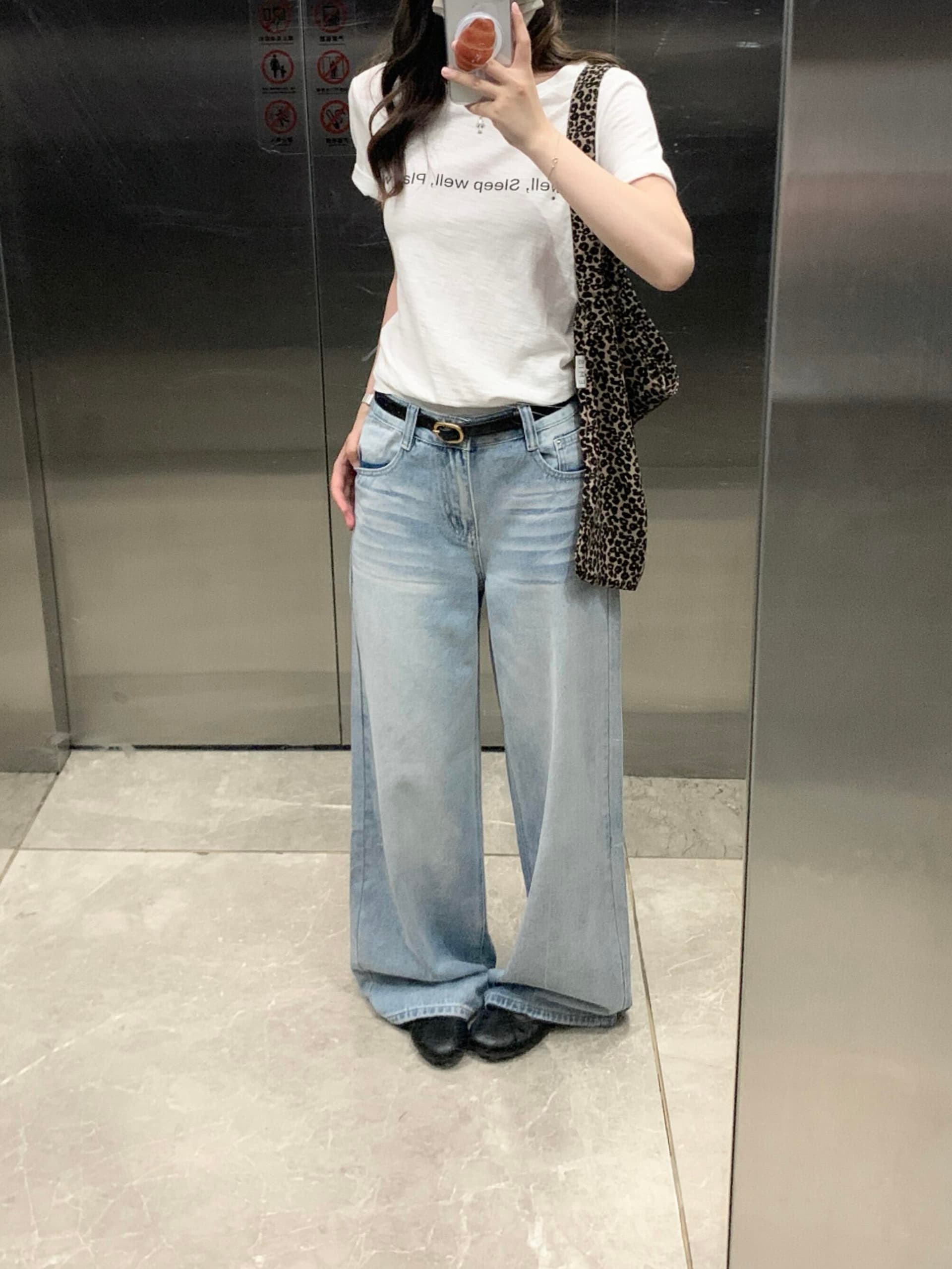 한 부서 대나무 마디 면 알파벳 프린트 반팔 티셔츠 여성 슈퍼 잘 생긴 ~ 중 캐주얼 패션 미니멀리즘 다용도 출퇴근 맨위 상세 이미지 4