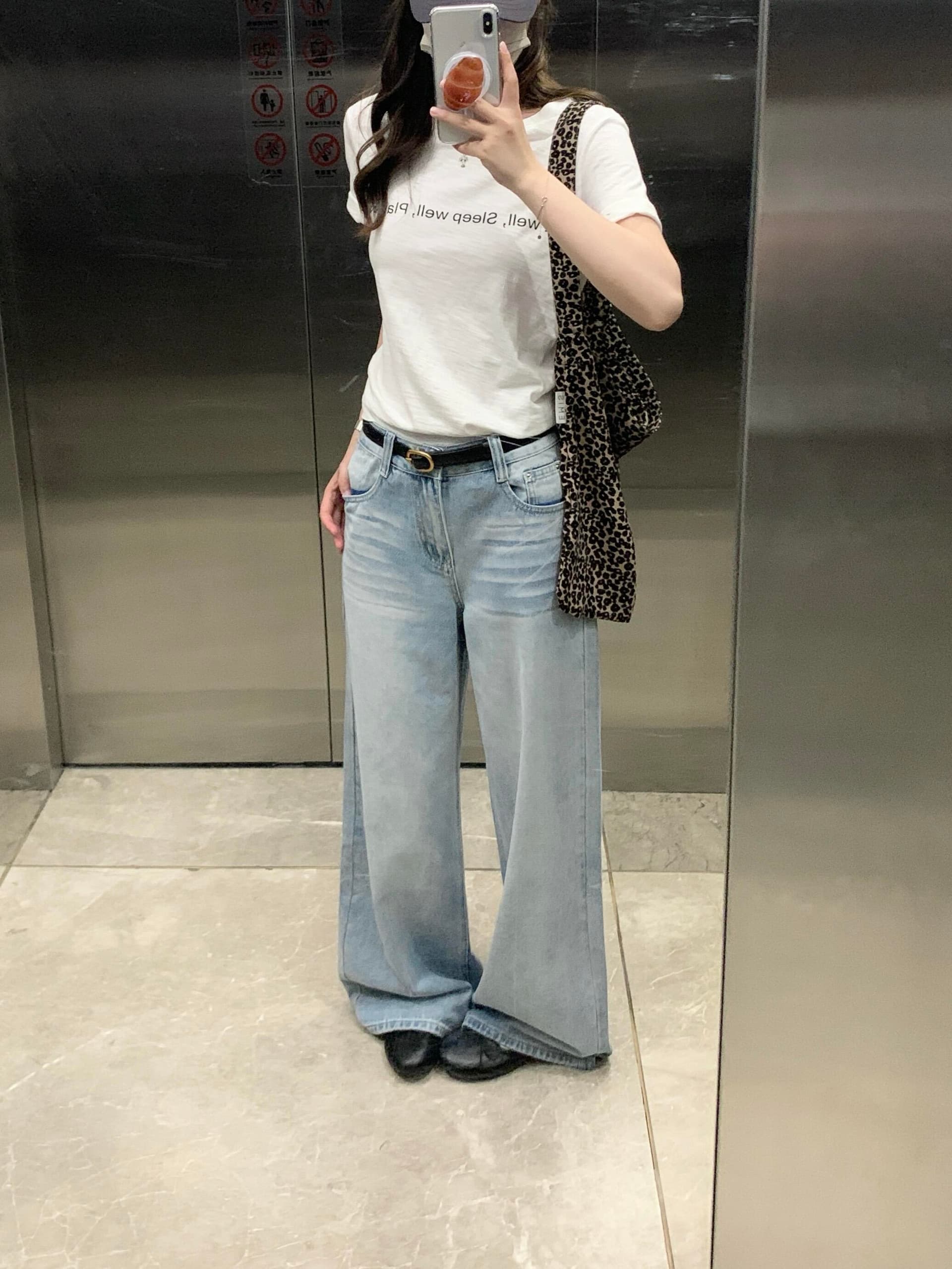 한 부서 대나무 마디 면 알파벳 프린트 반팔 티셔츠 여성 슈퍼 잘 생긴 ~ 중 캐주얼 패션 미니멀리즘 다용도 출퇴근 맨위 상세 이미지 5