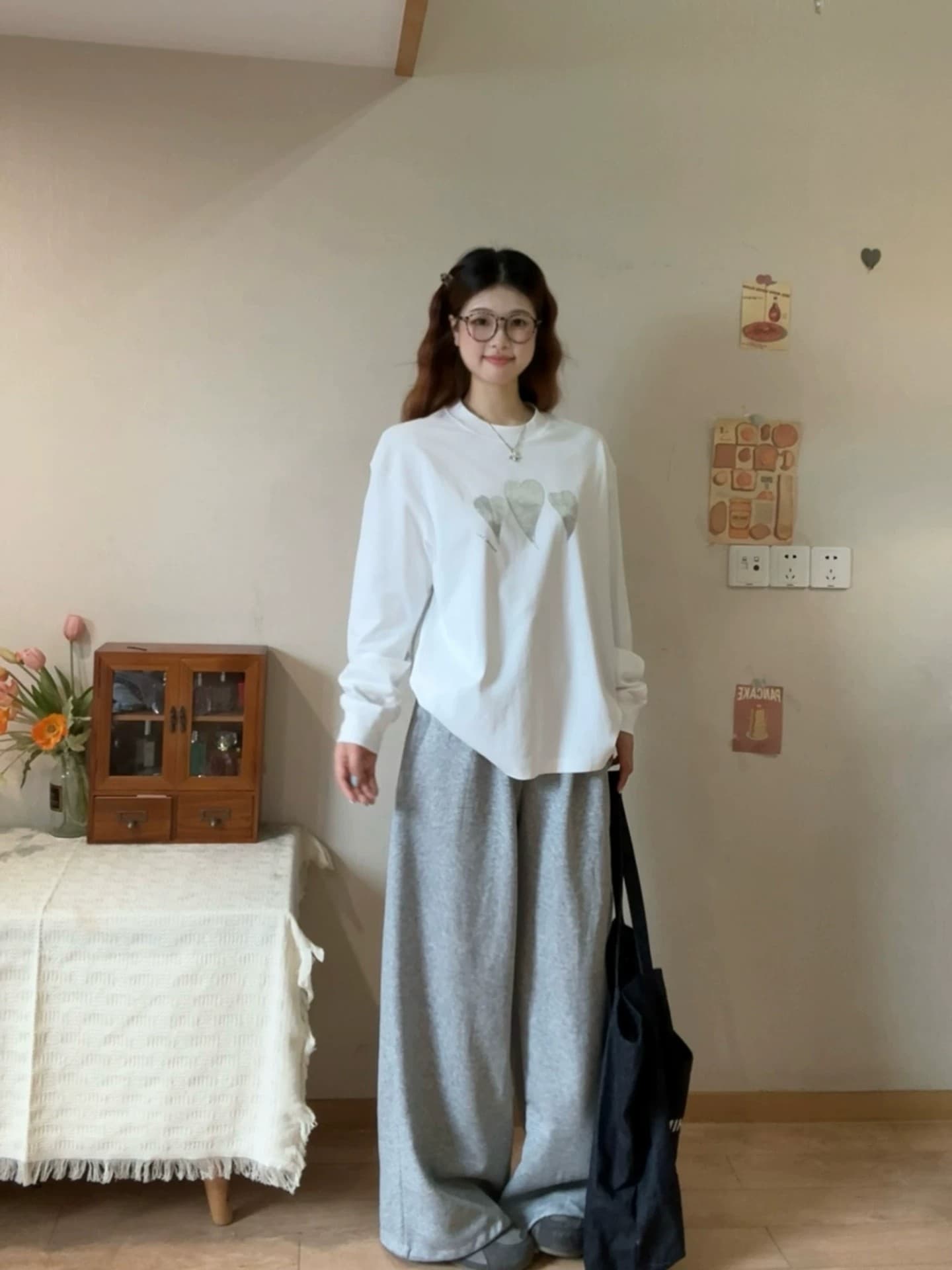 라운드 넥 느슨함 센스 아메리칸 조수 브랜드 레트로 하트 긴팔 티셔츠 루즈핏 느긋한 바람 맨위 상세 이미지 5