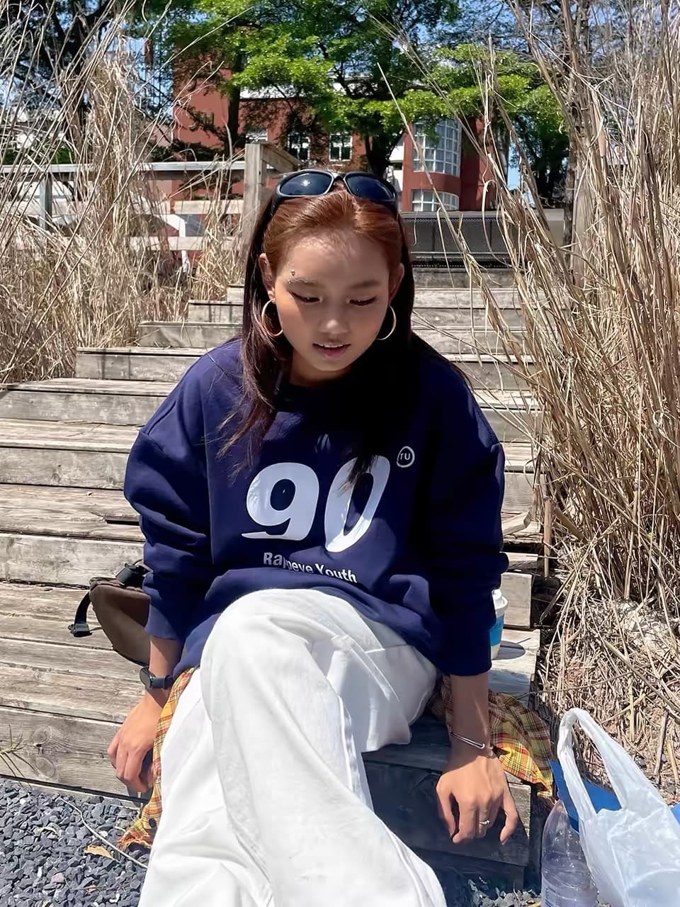 아메리칸 레트로 봄 가을 루즈핏 조수 브랜드 캐주얼 다용도 풀오버 커플 여성 긴 소매 라운드 넥 후드티 상세 이미지 4